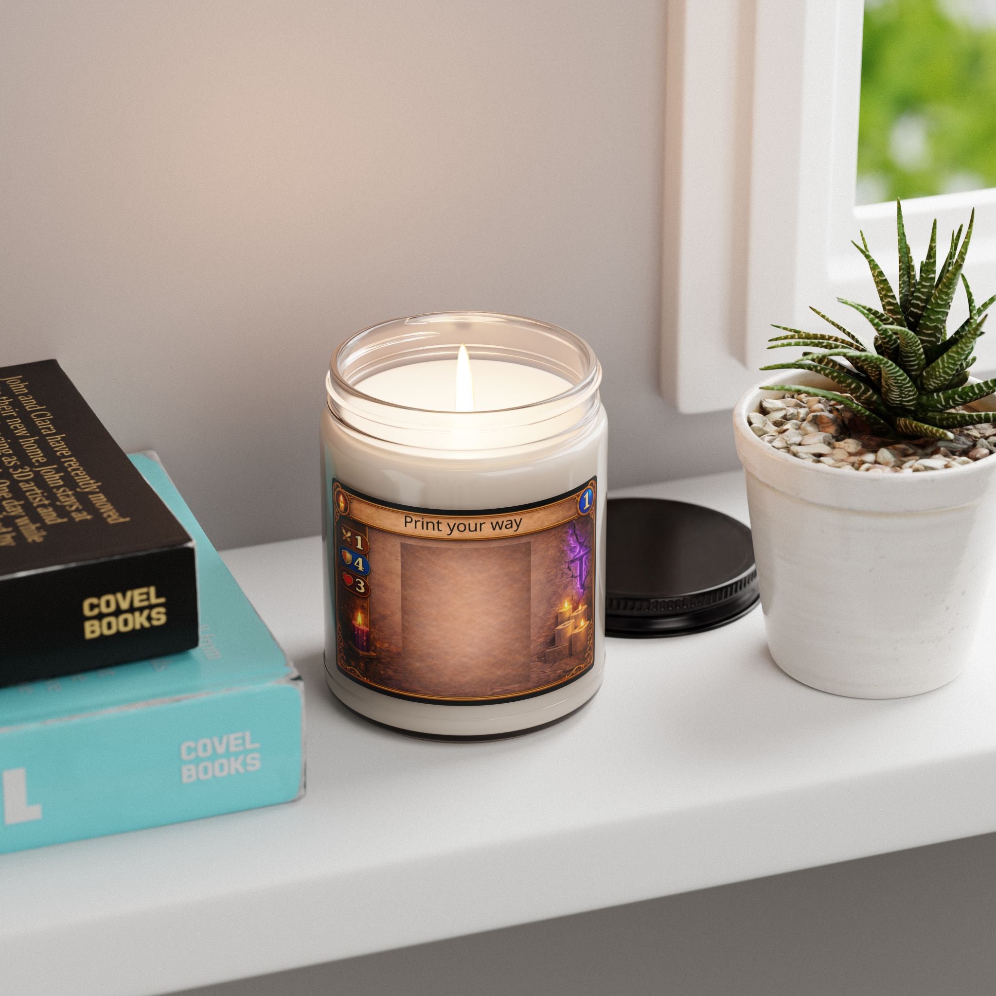 Soy Candle — Customizable Fantasy Card Frame Scented Candle (9oz)