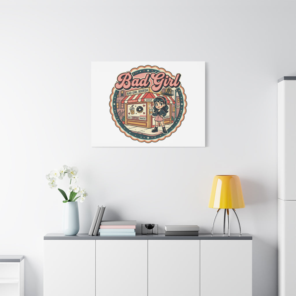 Bad Girl Bodega Canvas Print | Bodega, NYC, Y2K Corner Store Art