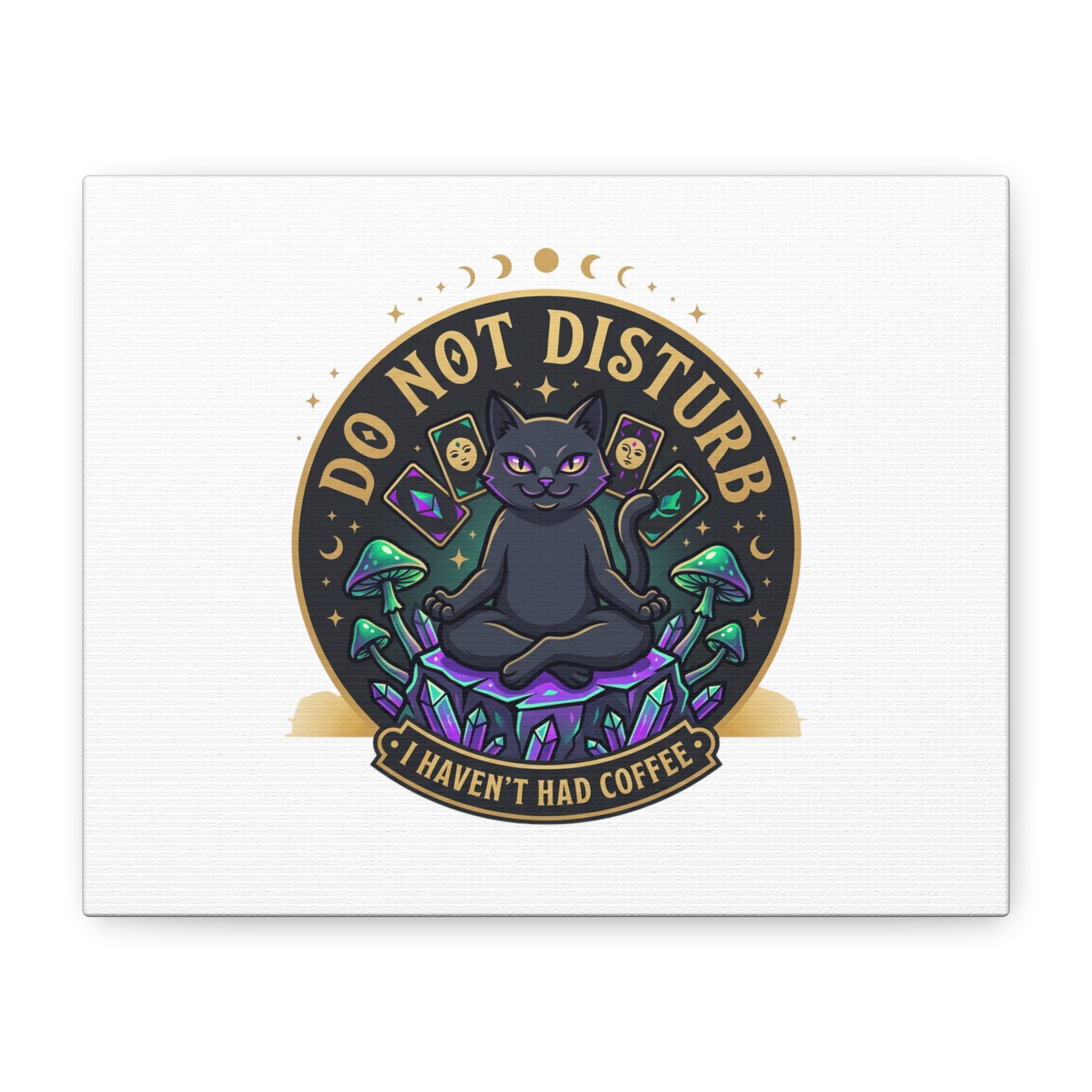 Do Not Disturb Cat Meditation Matte Canvas | witchy, goblincore