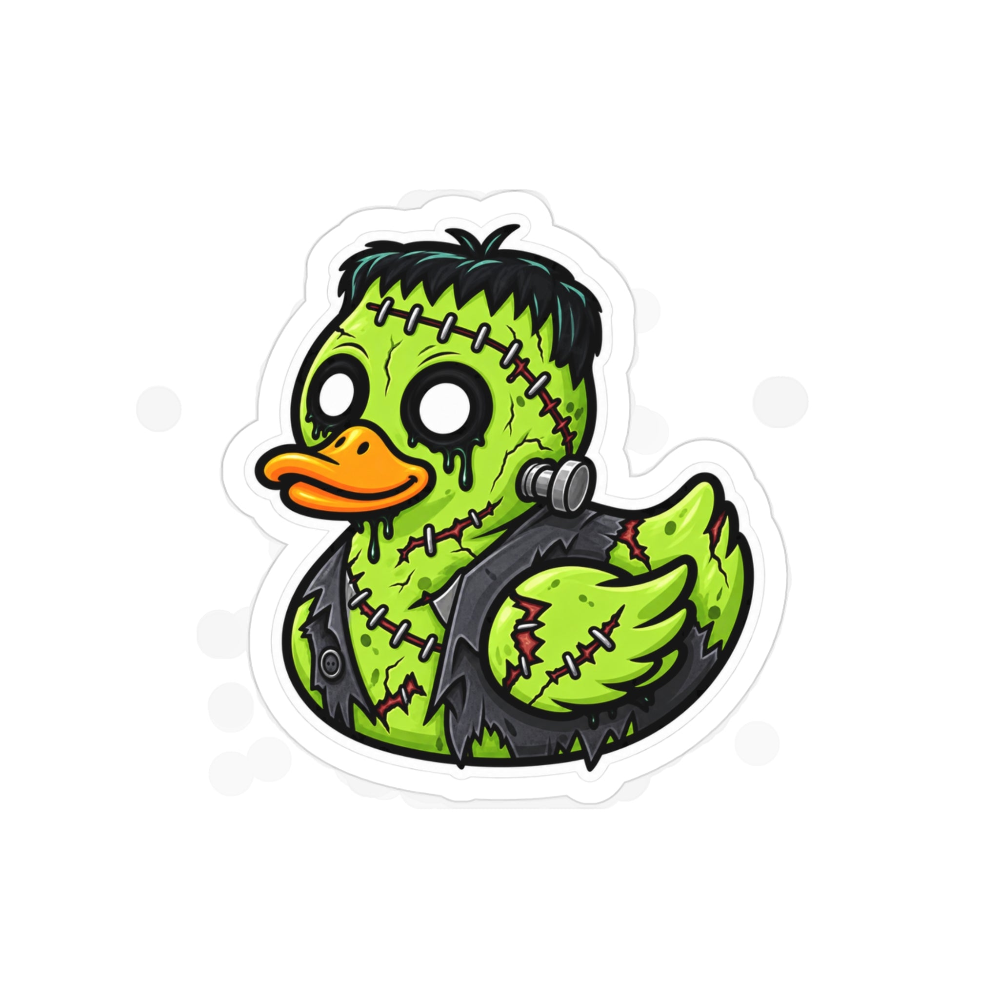 Frankenstein Rubber Duck Sticker — Die-Cut Transparent Outdoor Vinyl