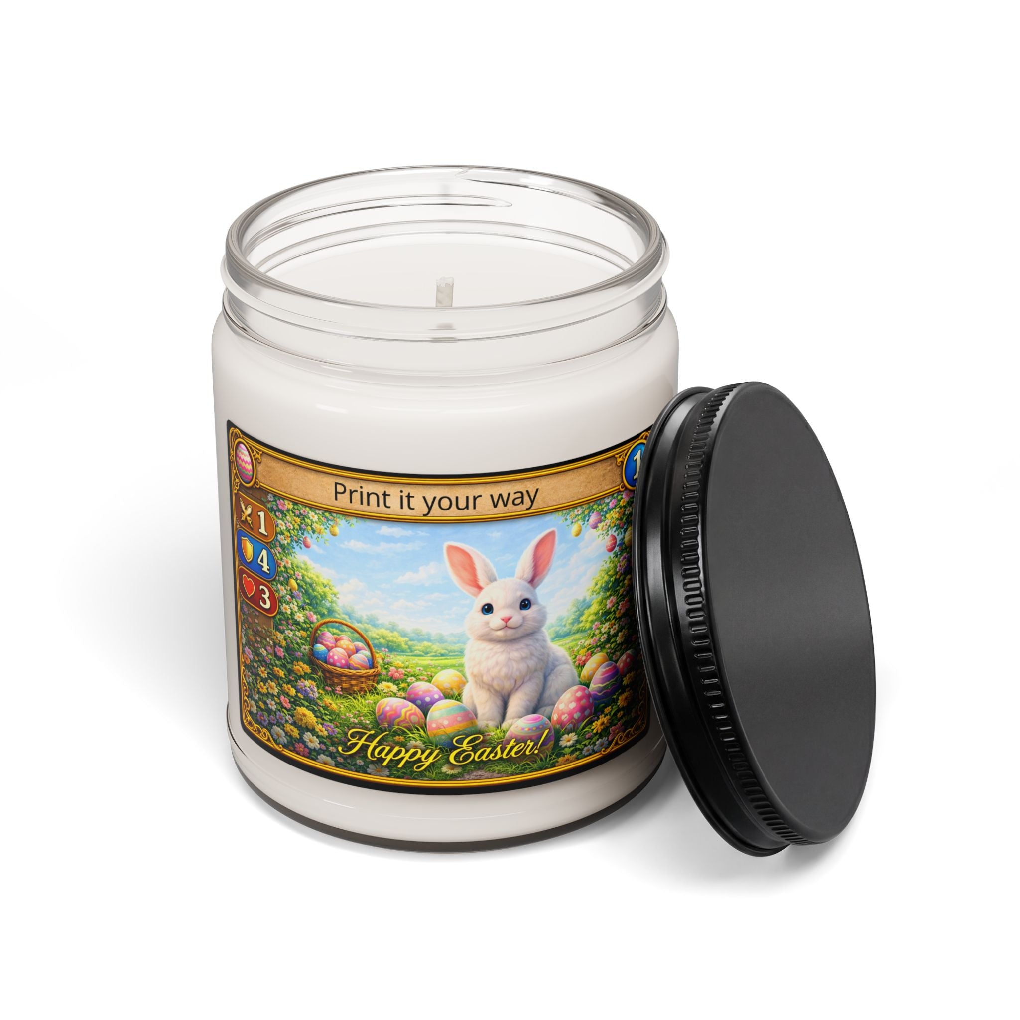 Easter Bunny Soy Candle — 9oz Scented Jar (Happy Easter)