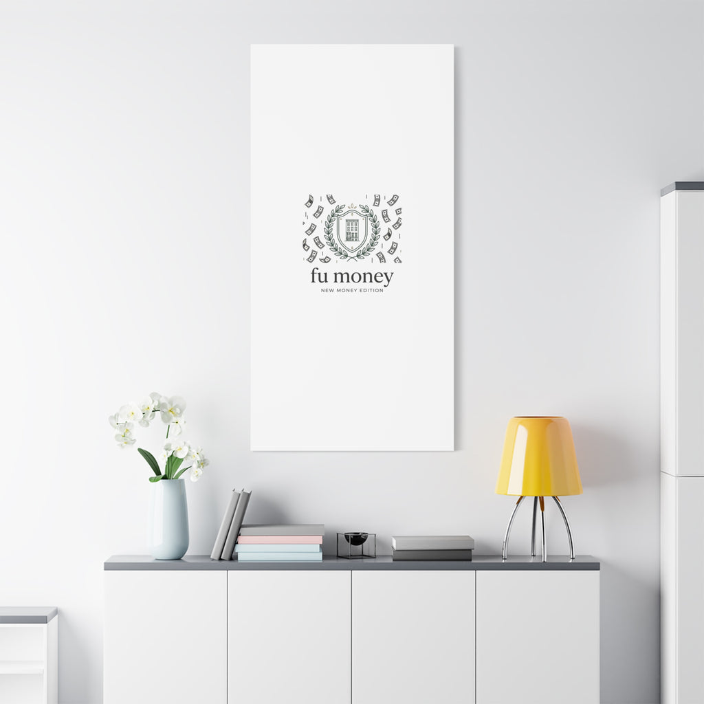 fu money Canvas |New Money Minimalist, Quiet Luxury, Serif Monochrome