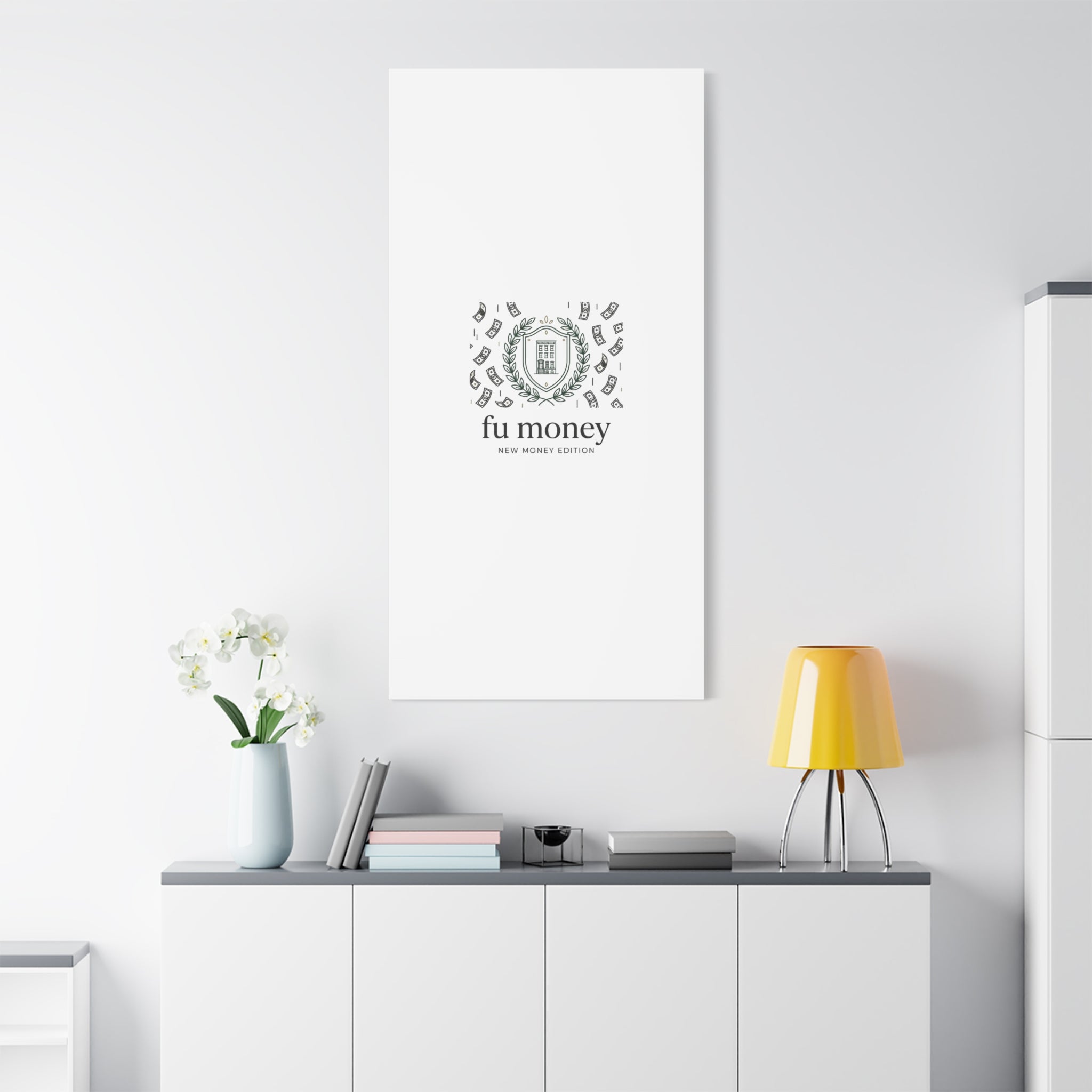 fu money Canvas |New Money Minimalist, Quiet Luxury, Serif Monochrome