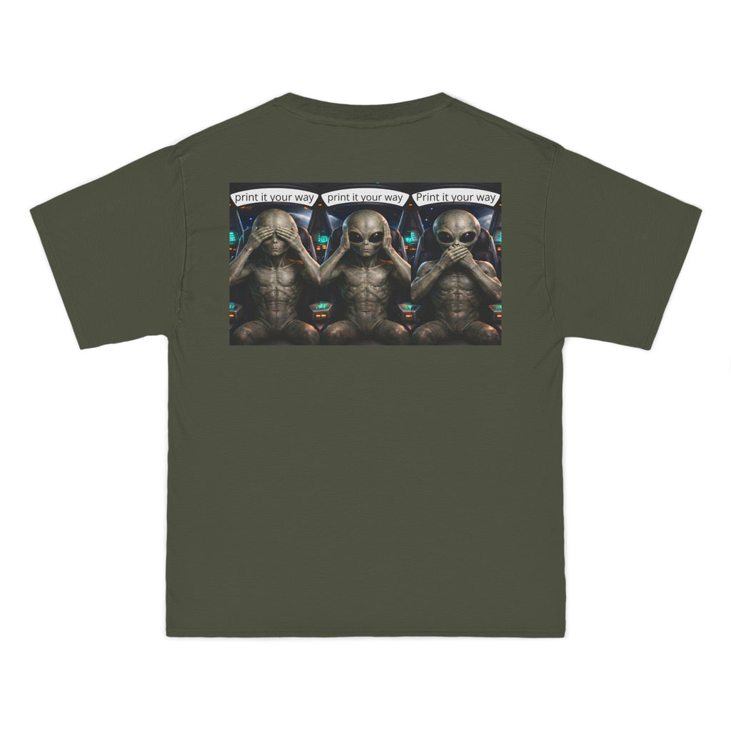 Alien Meditation Graphic T-Shirt — 'See No Evil' Trio Sci‑Fi Tee