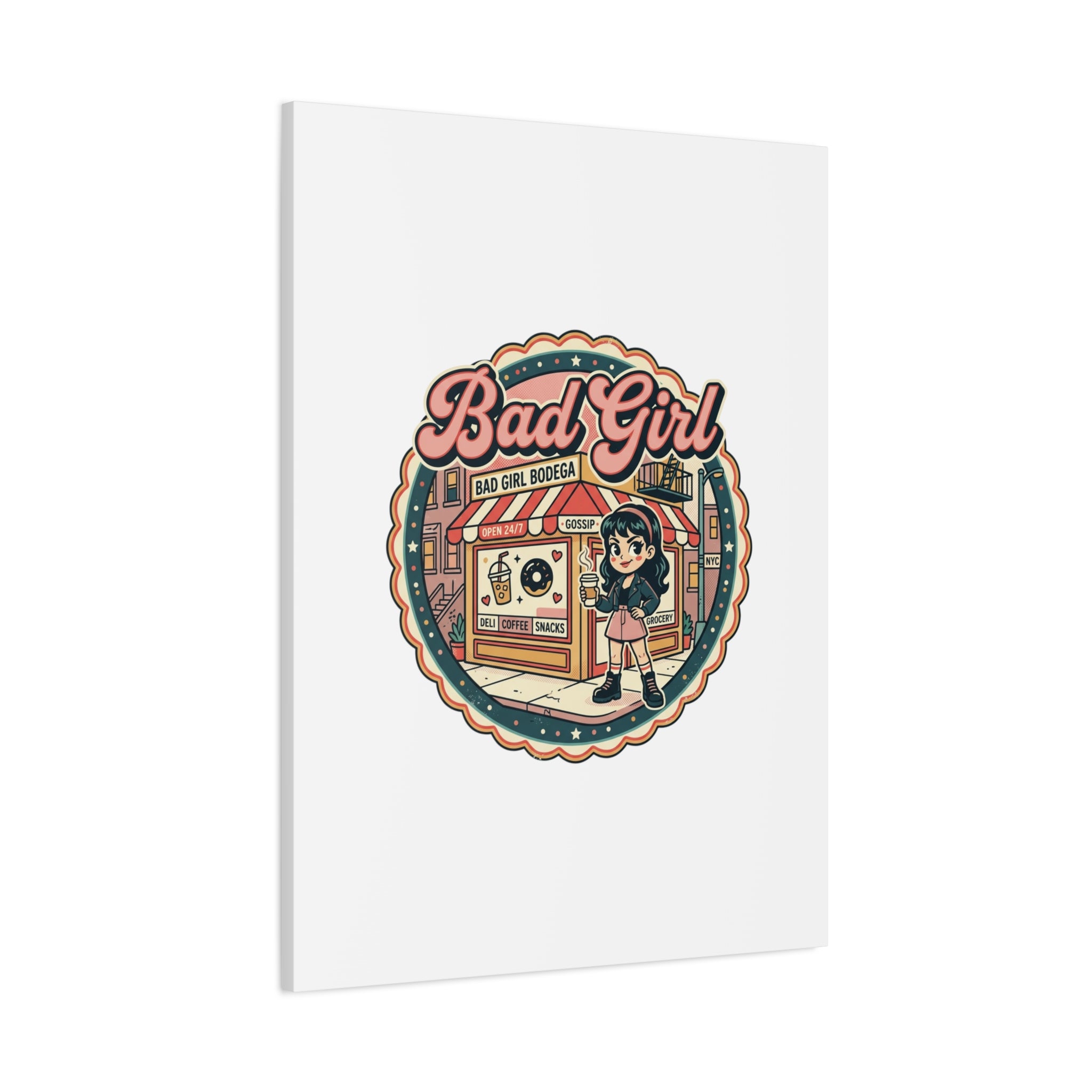 Bad Girl Bodega Canvas Print | Bodega, NYC, Y2K Corner Store Art