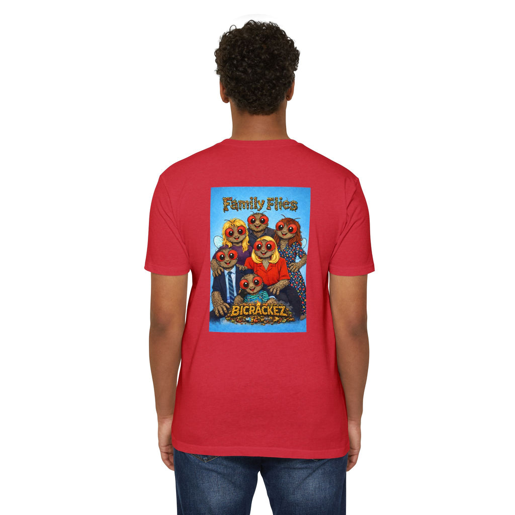 Family Flies Graphic T-Shirt — "Bicracketz" Retro Cartoon Tee