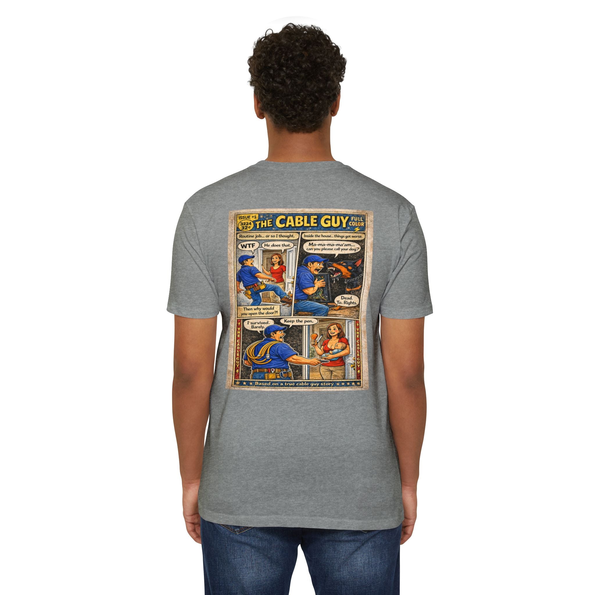 Cable Guy Comic T-Shirt — Funny Retro Pop Art Tee