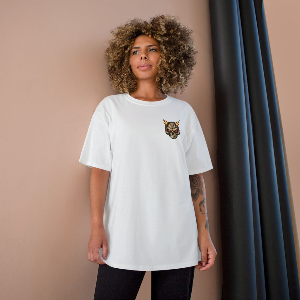 Champion T-Shirt — "I’ll Let You Know When It’s Clear" Gamer Skull Back Print