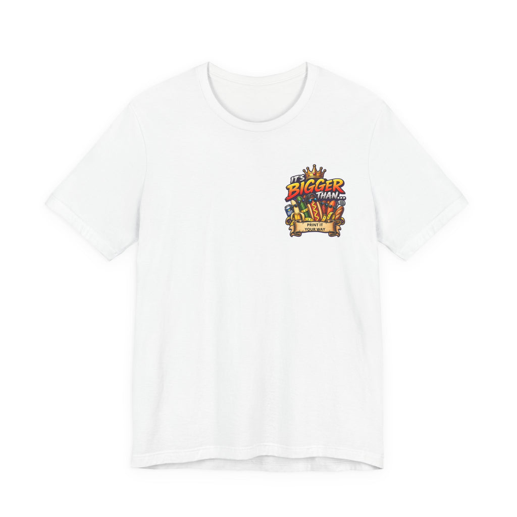 T-Shirt — "It's Bigger Than..." Retro Hot Dog & Snacks Graphic Tee
