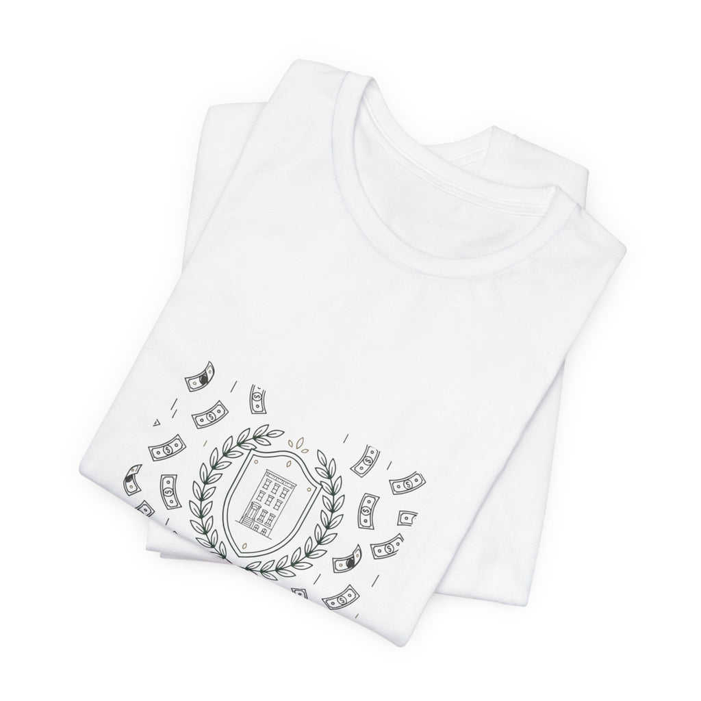 fu money Crest Tee | old money minimalist, serif monochrome