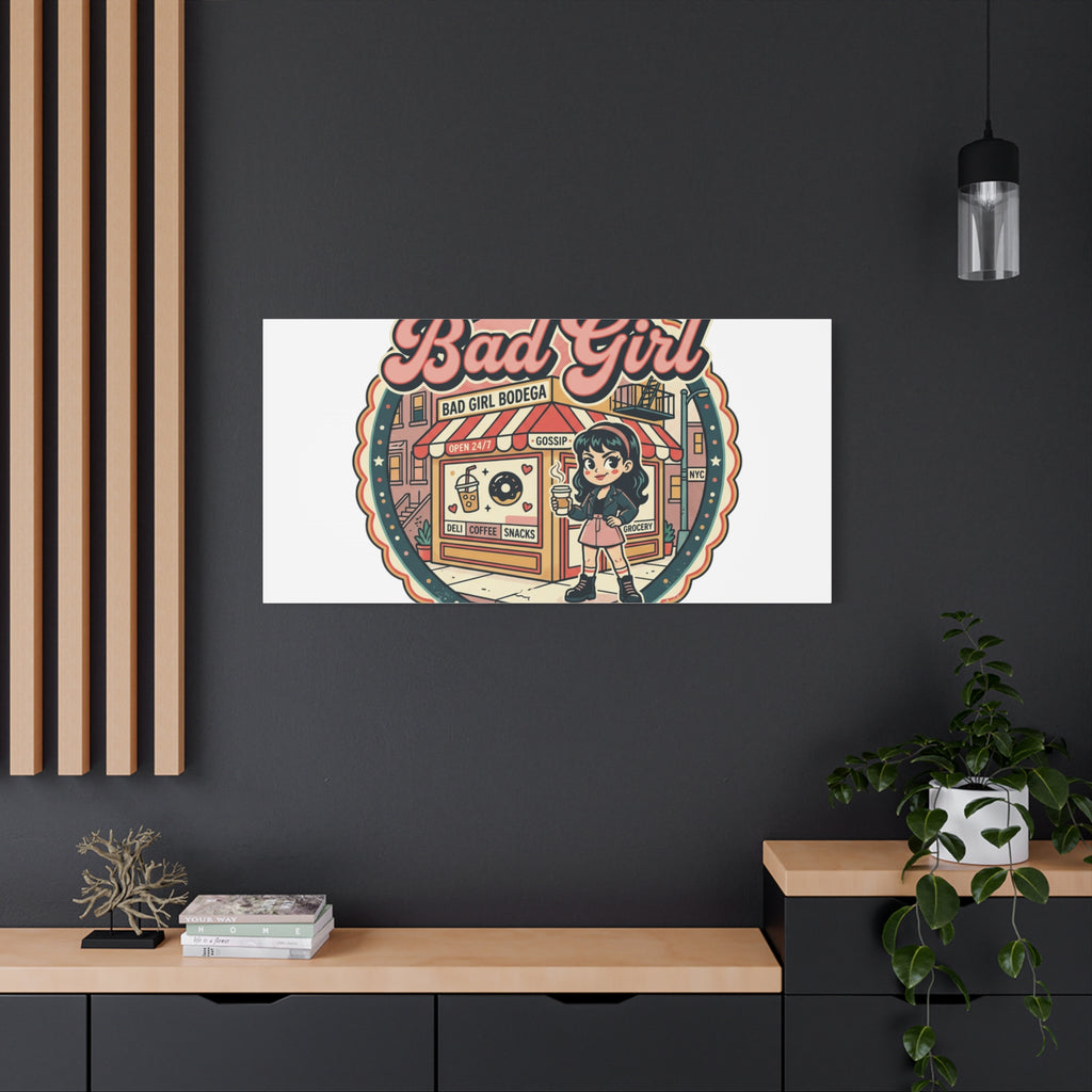 Bad Girl Bodega Canvas Print | Bodega, NYC, Y2K Corner Store Art