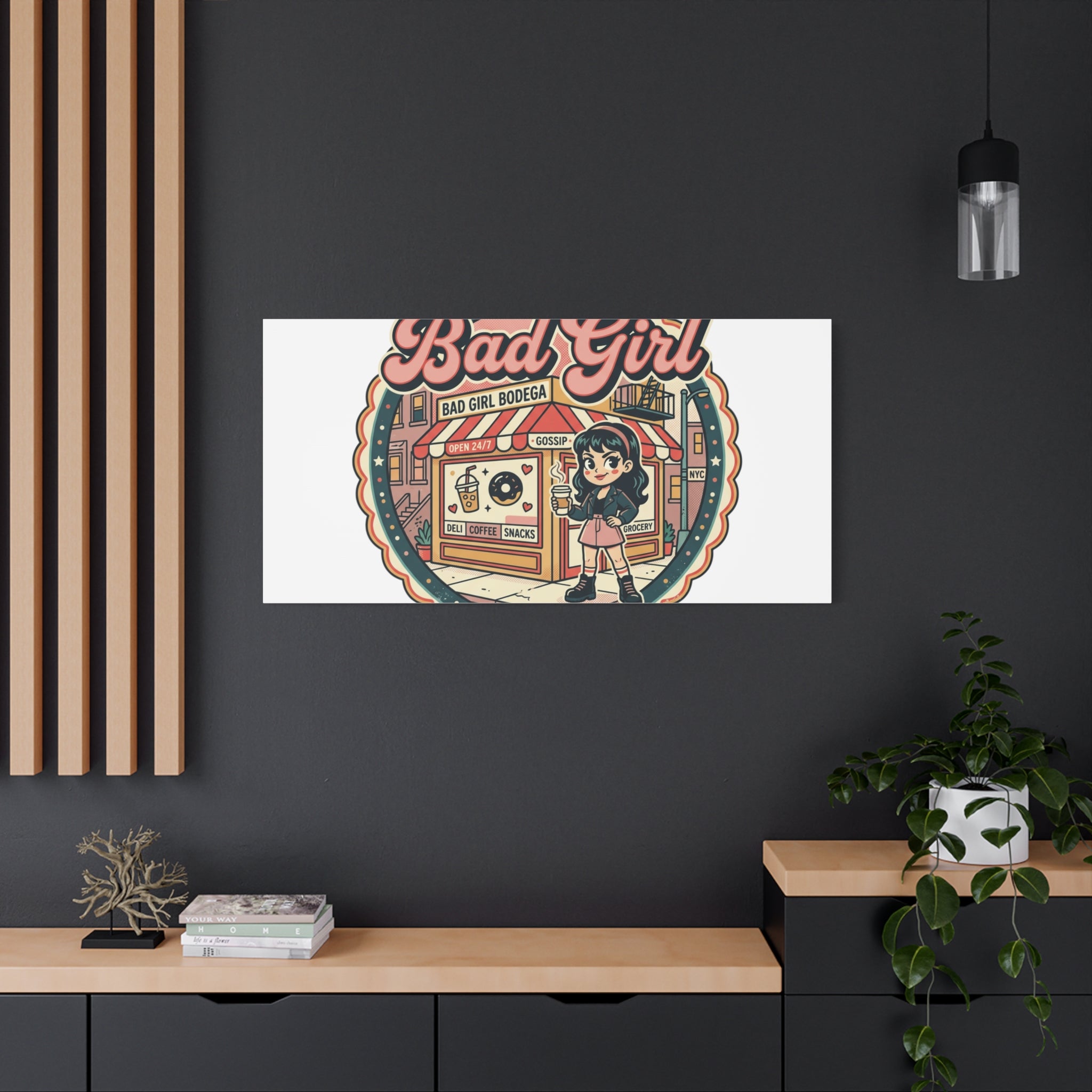 Bad Girl Bodega Canvas Print | Bodega, NYC, Y2K Corner Store Art