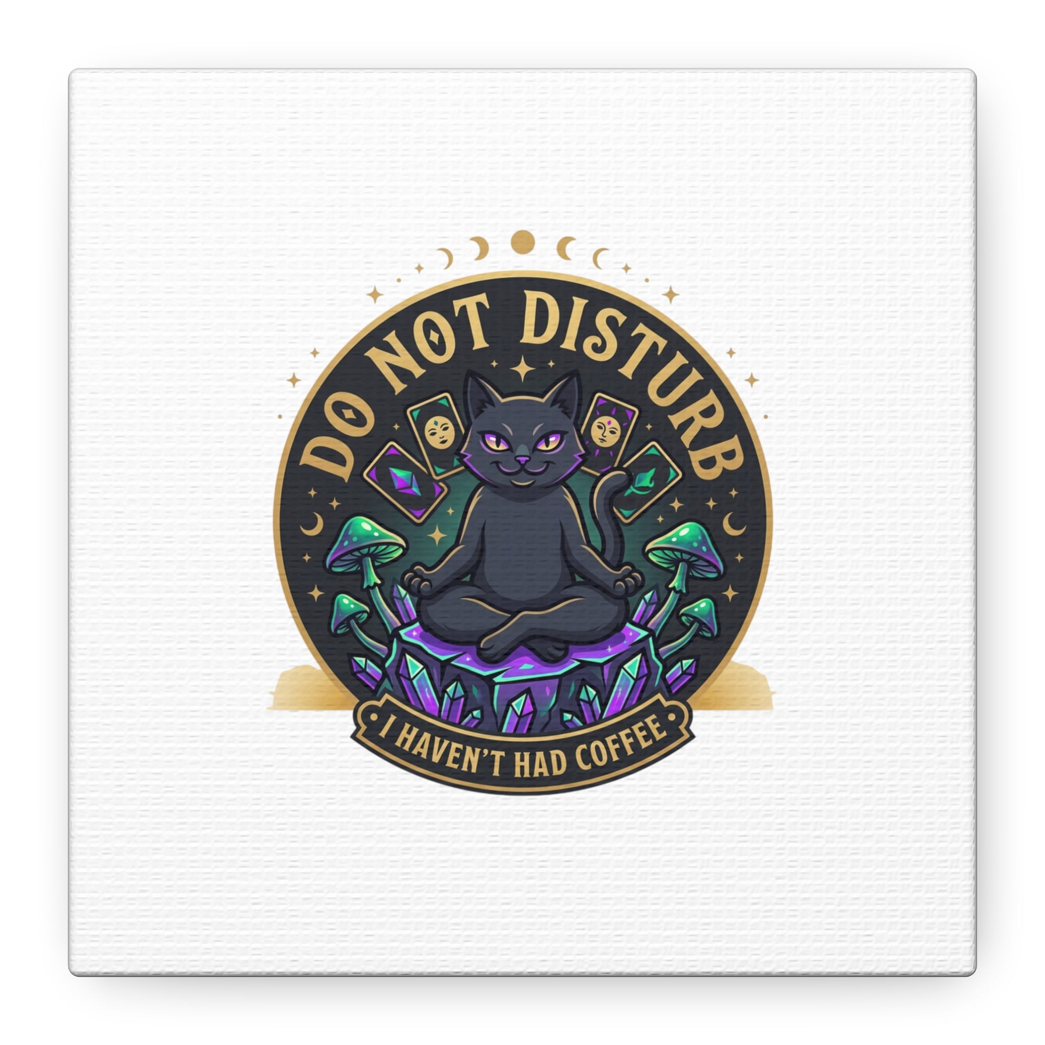 Do Not Disturb Cat Meditation Matte Canvas | witchy, goblincore