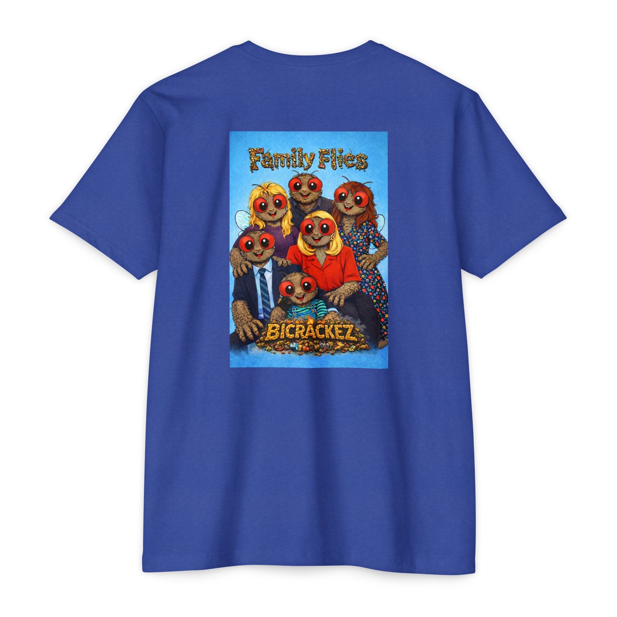 Family Flies Graphic T-Shirt — "Bicracketz" Retro Cartoon Tee