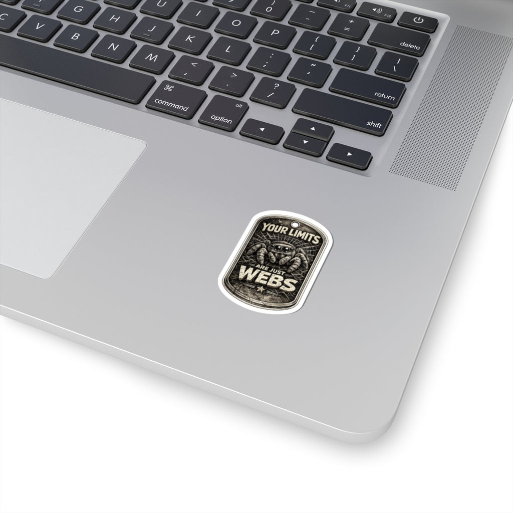 Kiss-Cut Sticker standard edition — 'Your Limits Are Just Webs' Spider Motivational Decal