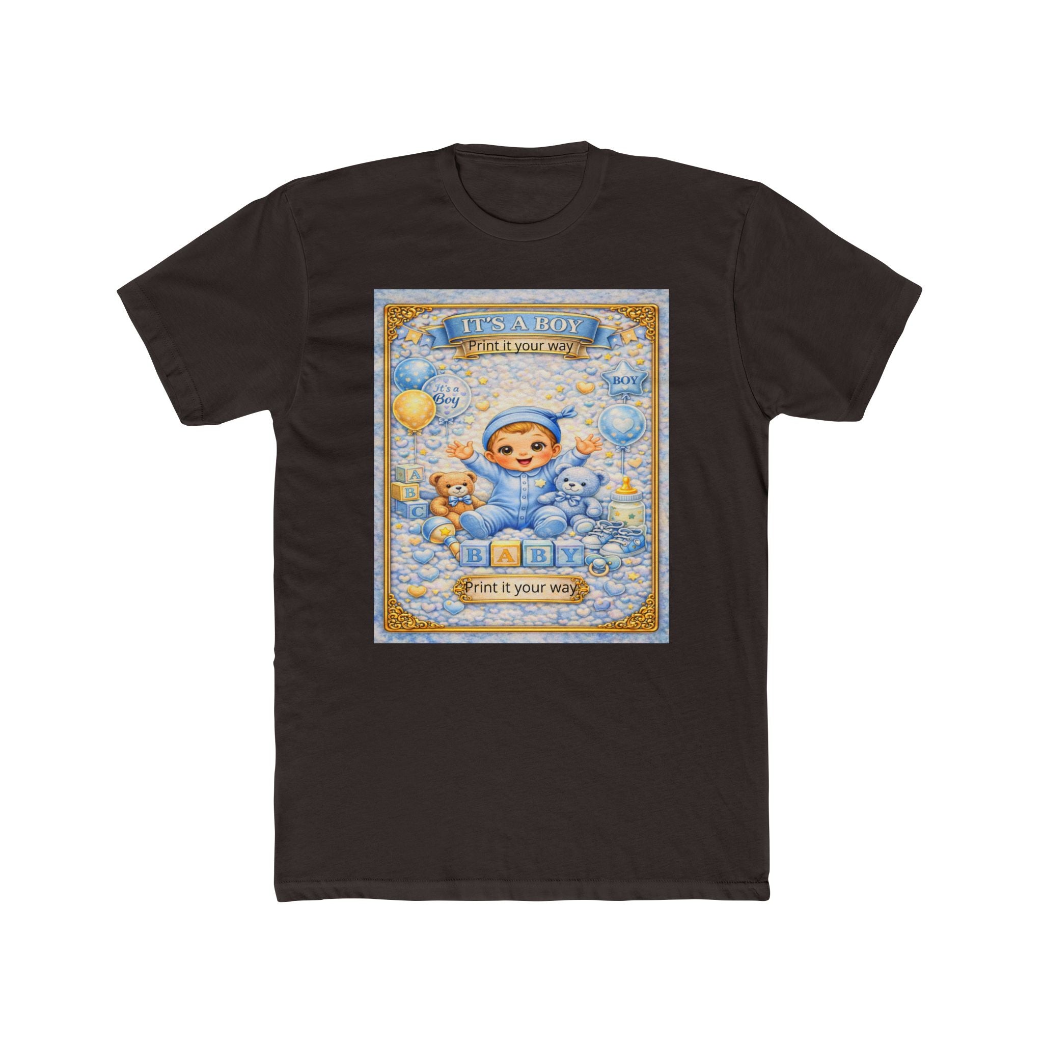 Its a Boy T‑Shirt – 'A New Adventure Begins' Cute Vintage Blue Baby Design