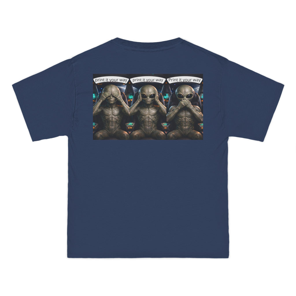 Alien Meditation Graphic T-Shirt — 'See No Evil' Trio Sci‑Fi Tee