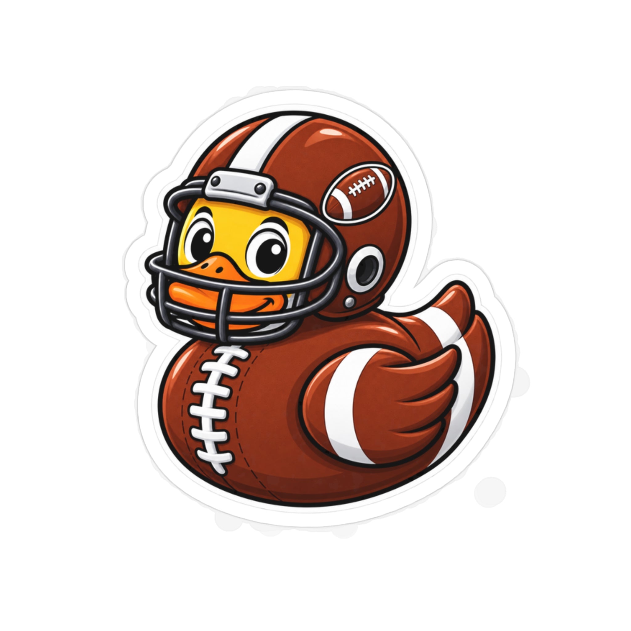 Football Duck Die-Cut Outdoor Sticker — Clear Weatherproof Vinyl
