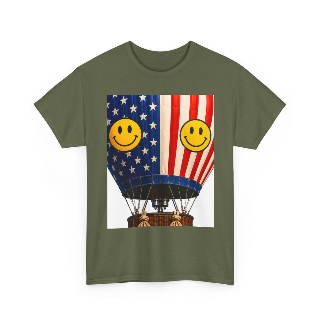American Flag Hot Air Balloon Tee — "Happy Birthday America 250" Patriotic T-Shirt