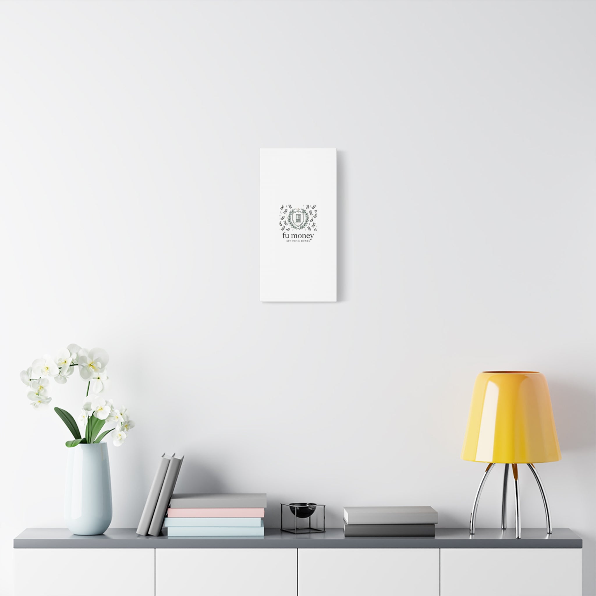 fu money Canvas |New Money Minimalist, Quiet Luxury, Serif Monochrome