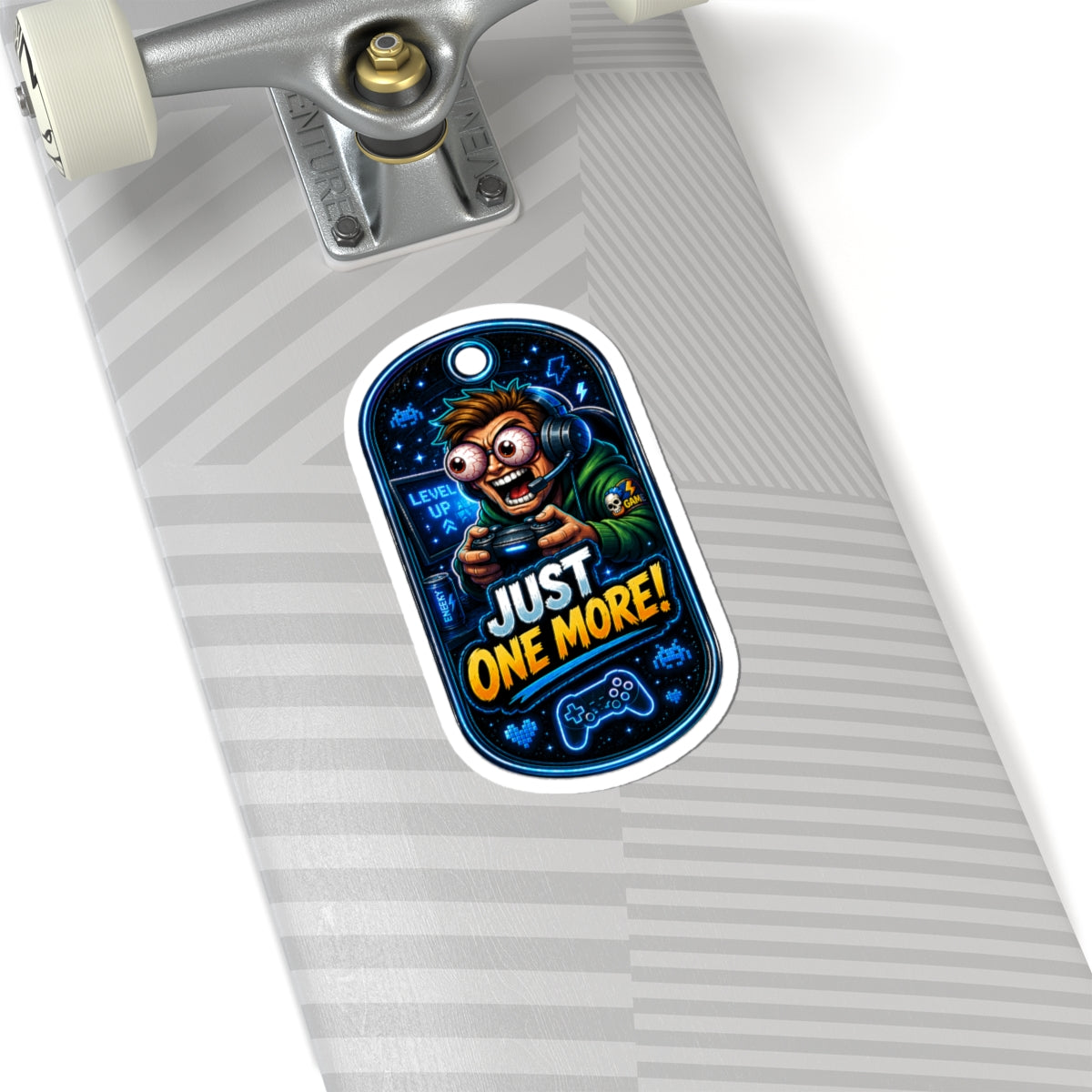 Just One More! Gamer Sticker — Funny Video Game Controller Kiss-Cut Decal