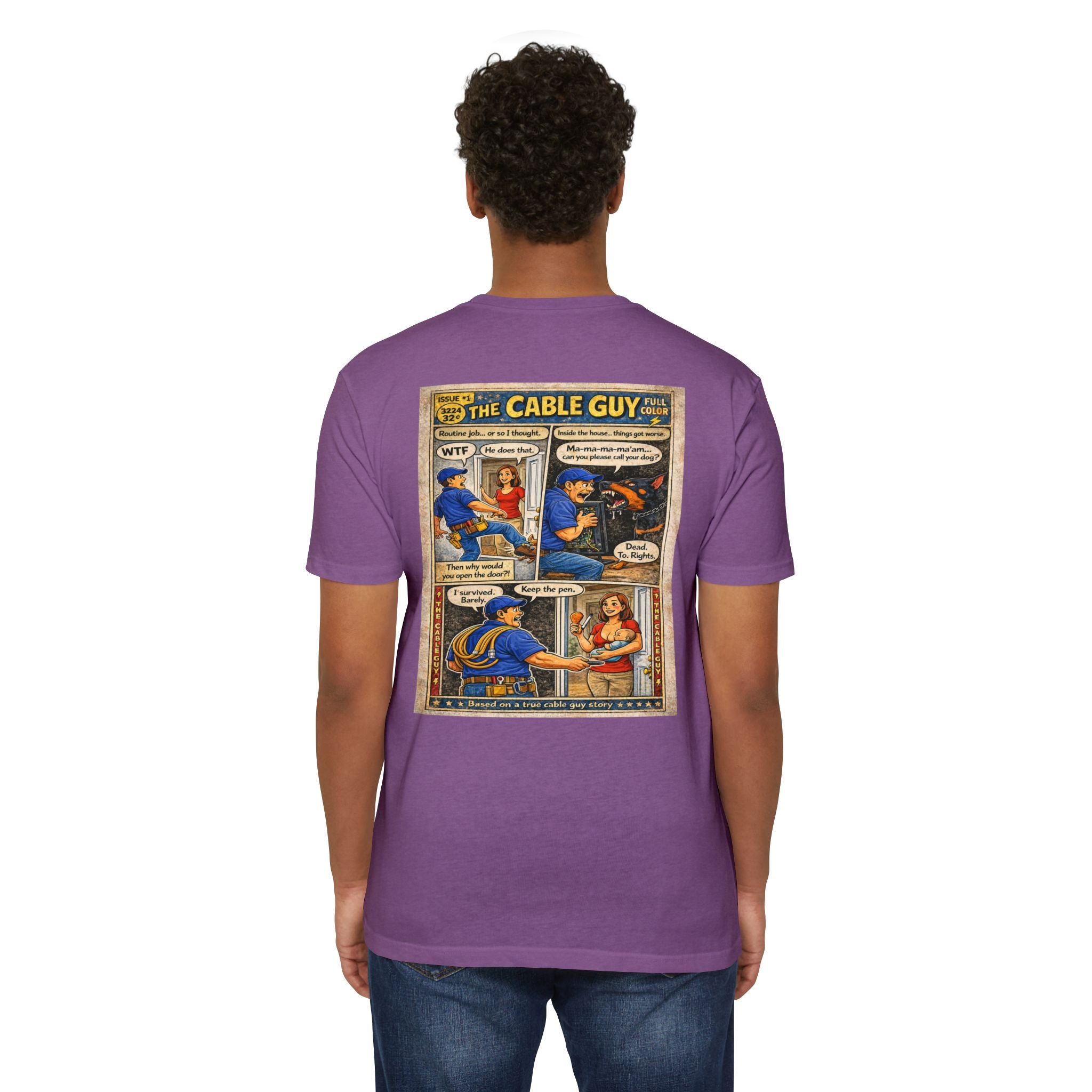 Cable Guy Comic T-Shirt — Funny Retro Pop Art Tee