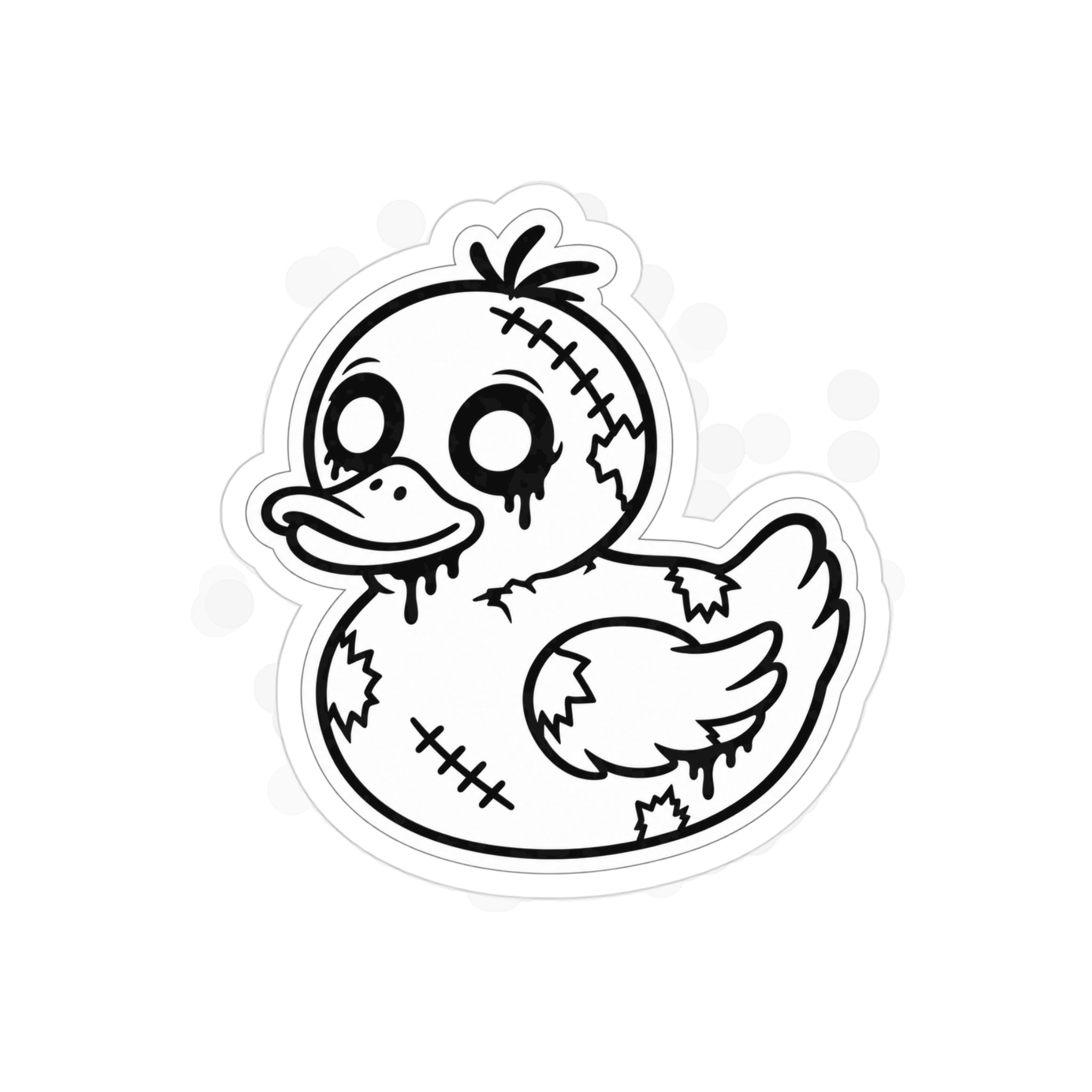Zombie Rubber Duck Die-Cut Sticker — Transparent Outdoor Vinyl