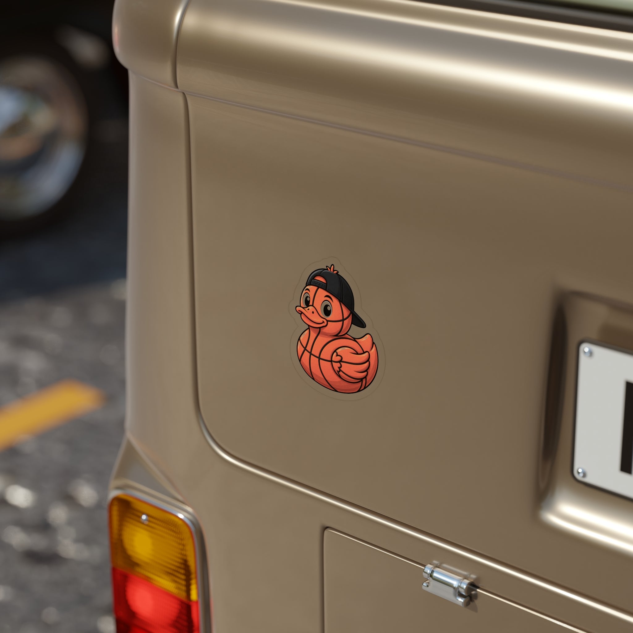 Basketball Duck Die-Cut Outdoor Sticker — Waterproof Transparent Sports Sticker