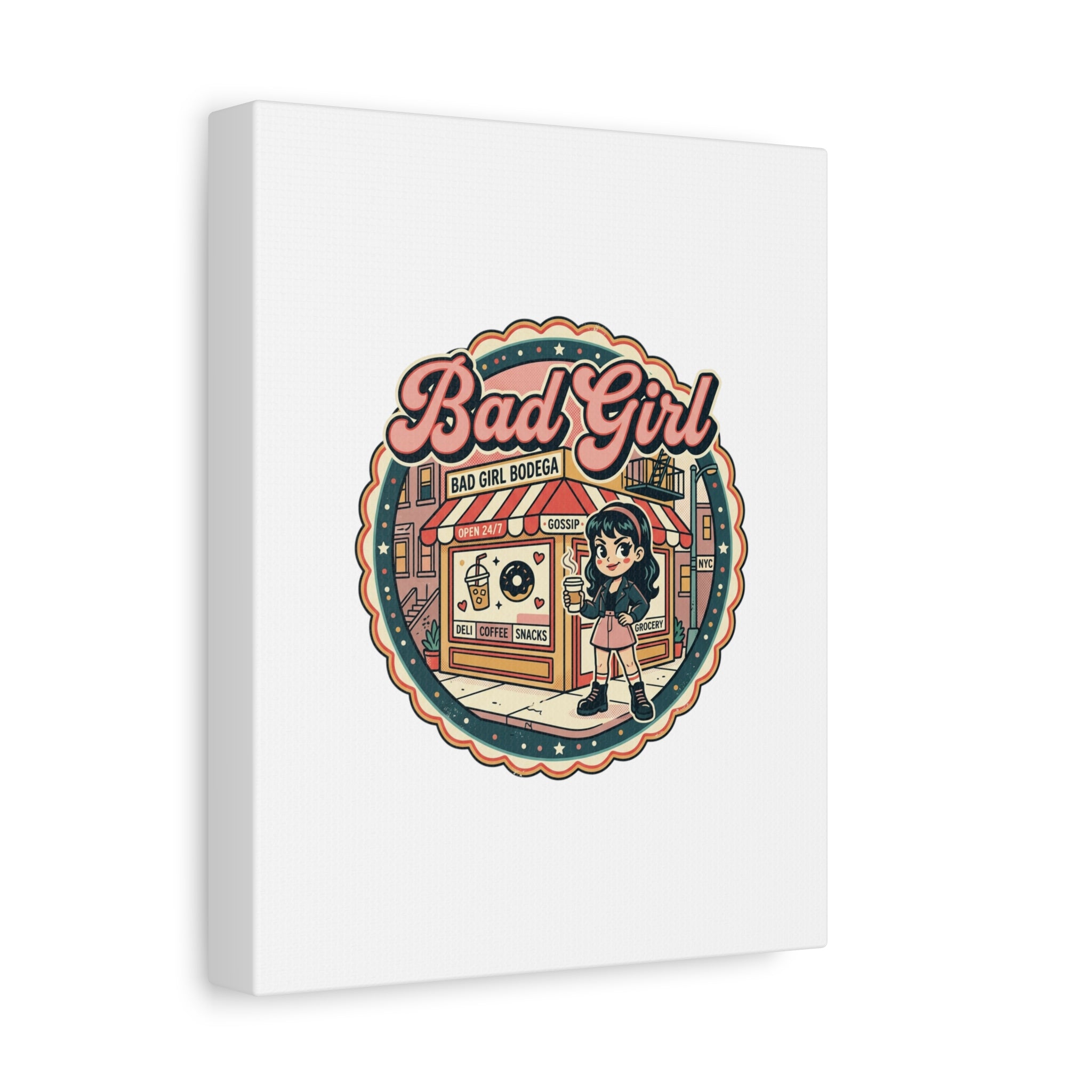 Bad Girl Bodega Canvas Print | Bodega, NYC, Y2K Corner Store Art