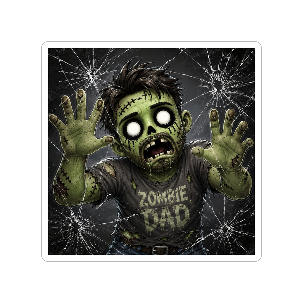 Zombie Dad Car Trap Sticker — Die-Cut Transparent Outdoor Decal