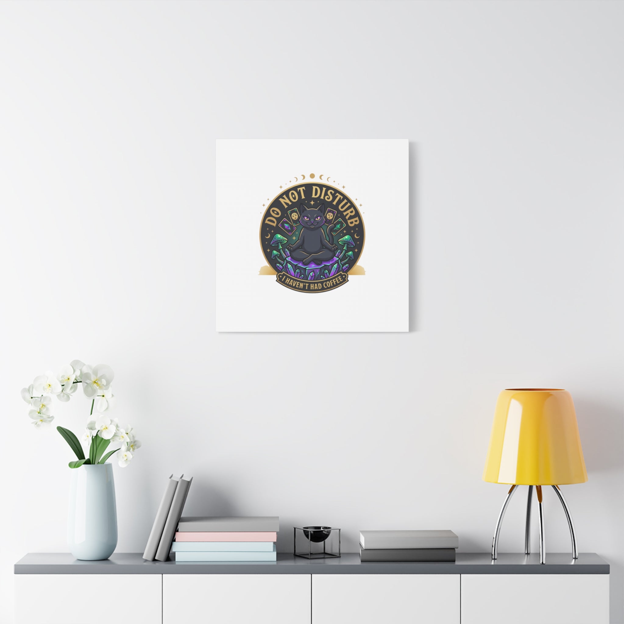 Do Not Disturb Cat Meditation Matte Canvas | witchy, goblincore