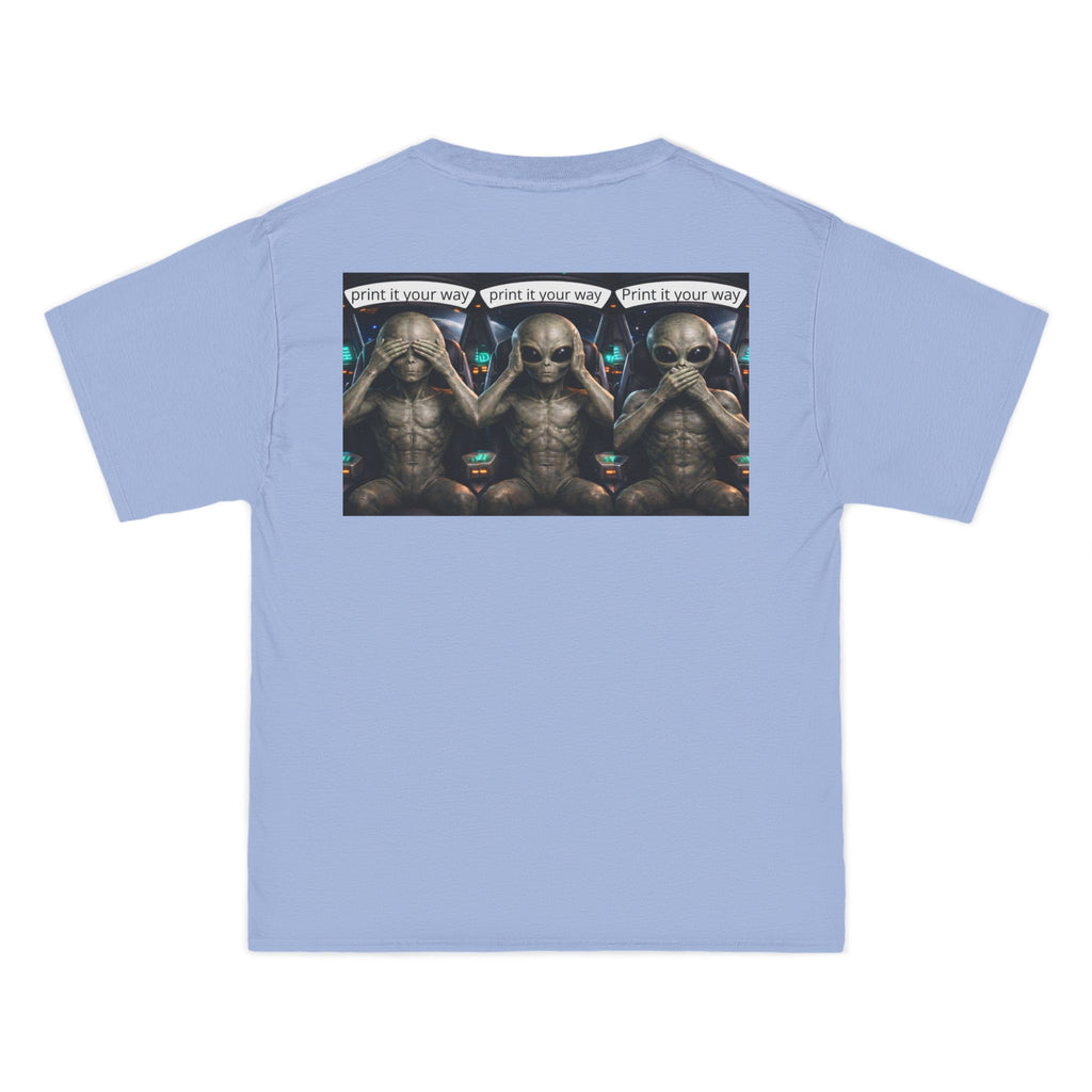 Alien Meditation Graphic T-Shirt — 'See No Evil' Trio Sci‑Fi Tee