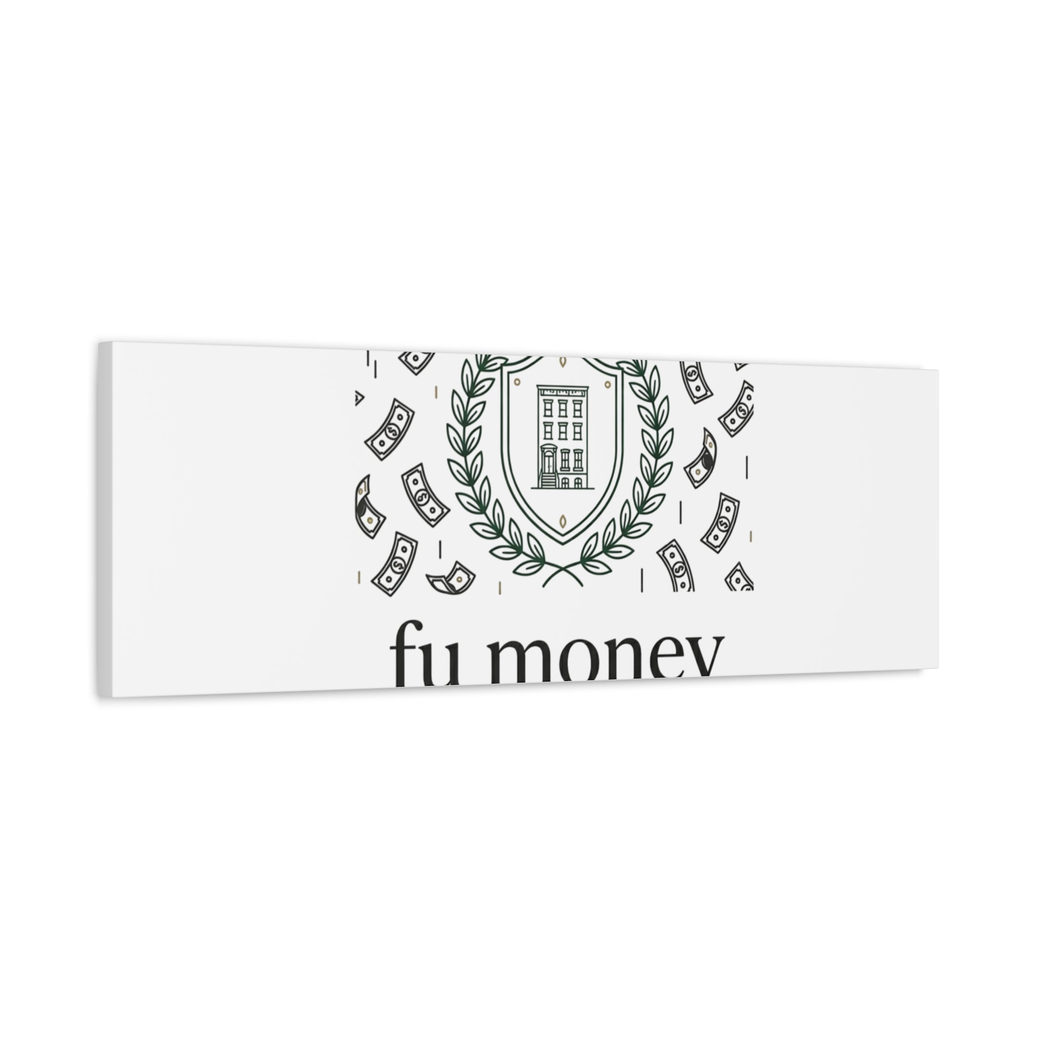 fu money Canvas |New Money Minimalist, Quiet Luxury, Serif Monochrome