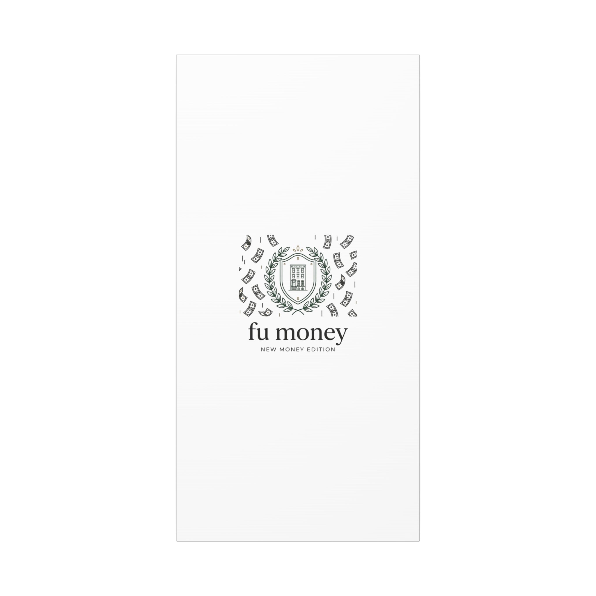 fu money Canvas |New Money Minimalist, Quiet Luxury, Serif Monochrome