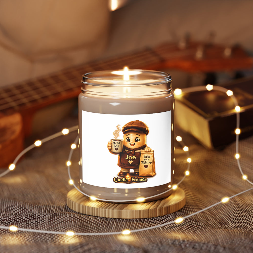 My Pal Joe Scented Soy Candle – Cozy Coffeehouse, 9oz Jar with White Lid