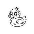 Zombie Rubber Duck Die-Cut Sticker — Transparent Outdoor Vinyl