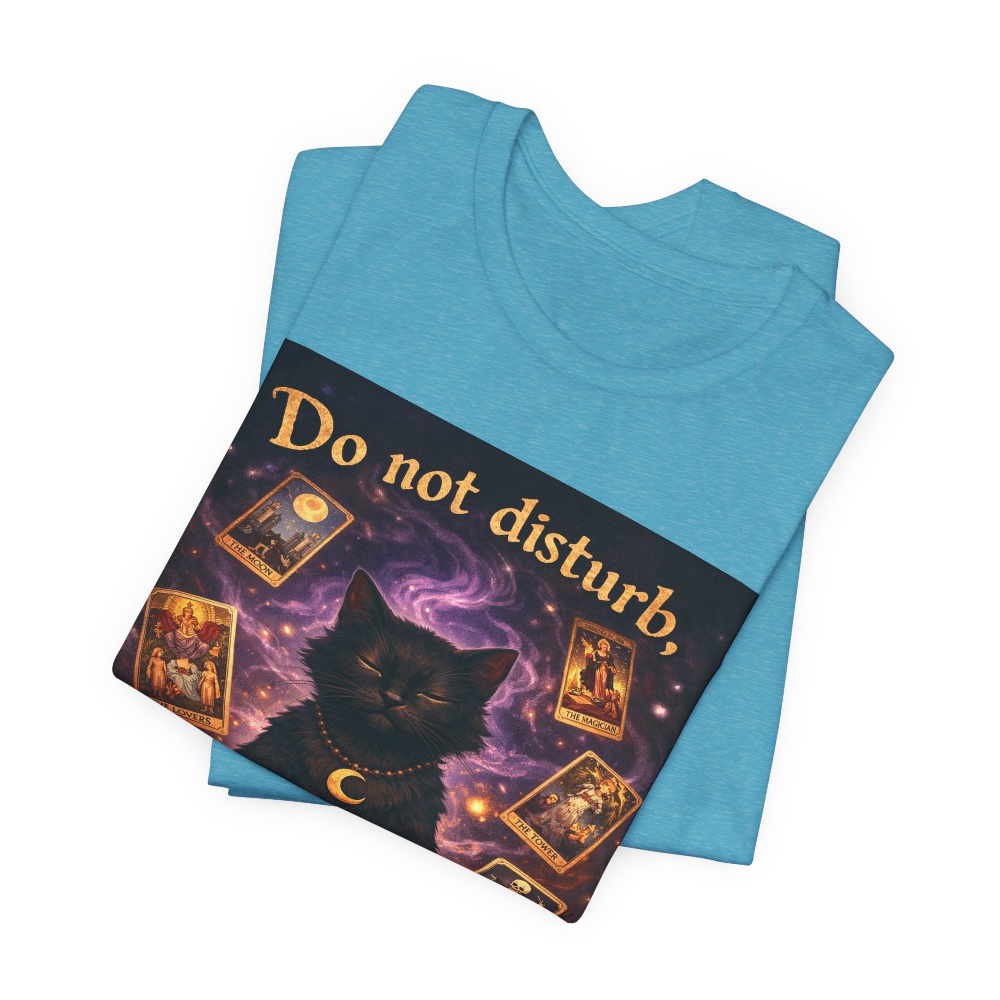 Do Not Disturb Cat Coffee Tee — Mystic Black Cat Tarot T-Shirt