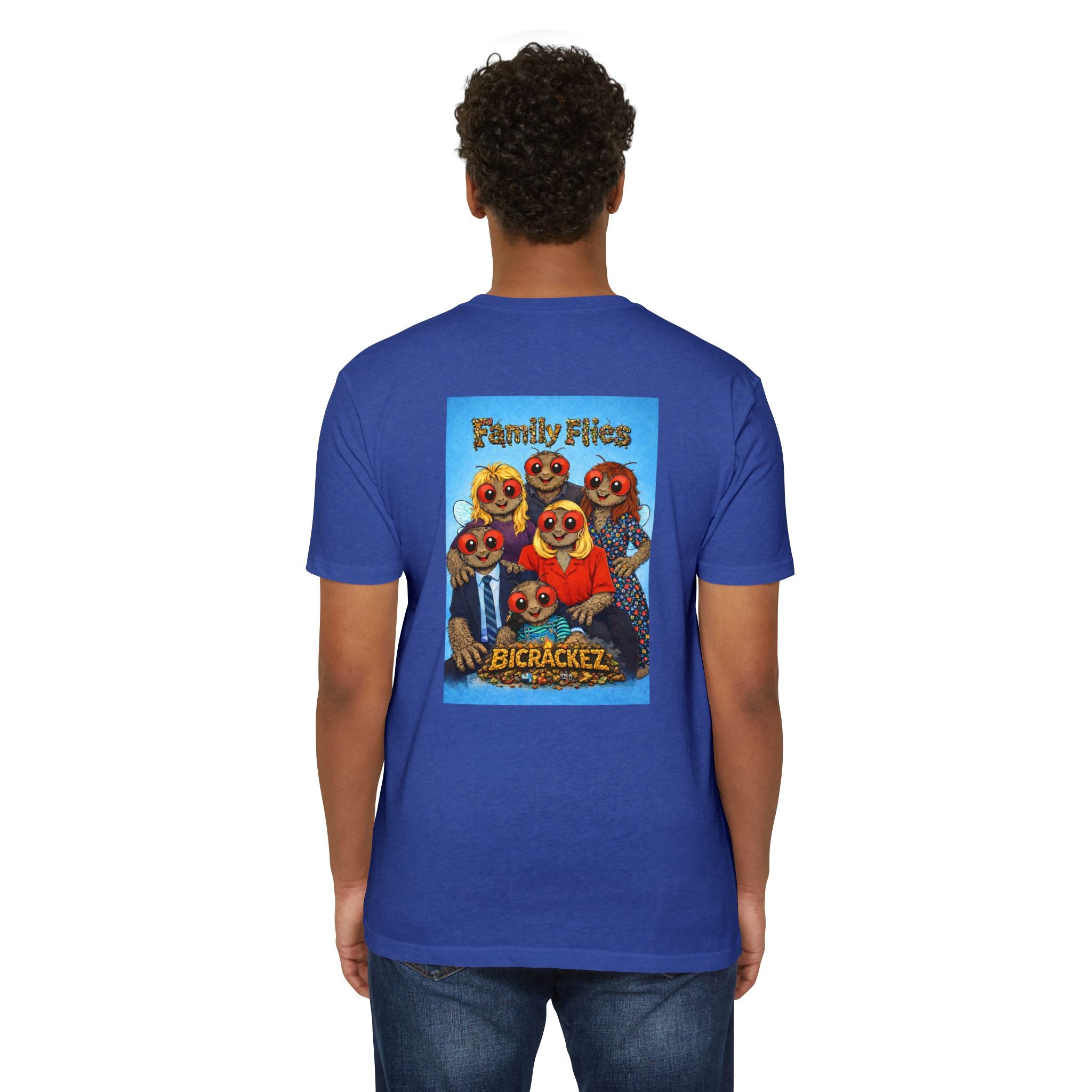 Family Flies Graphic T-Shirt — "Bicracketz" Retro Cartoon Tee