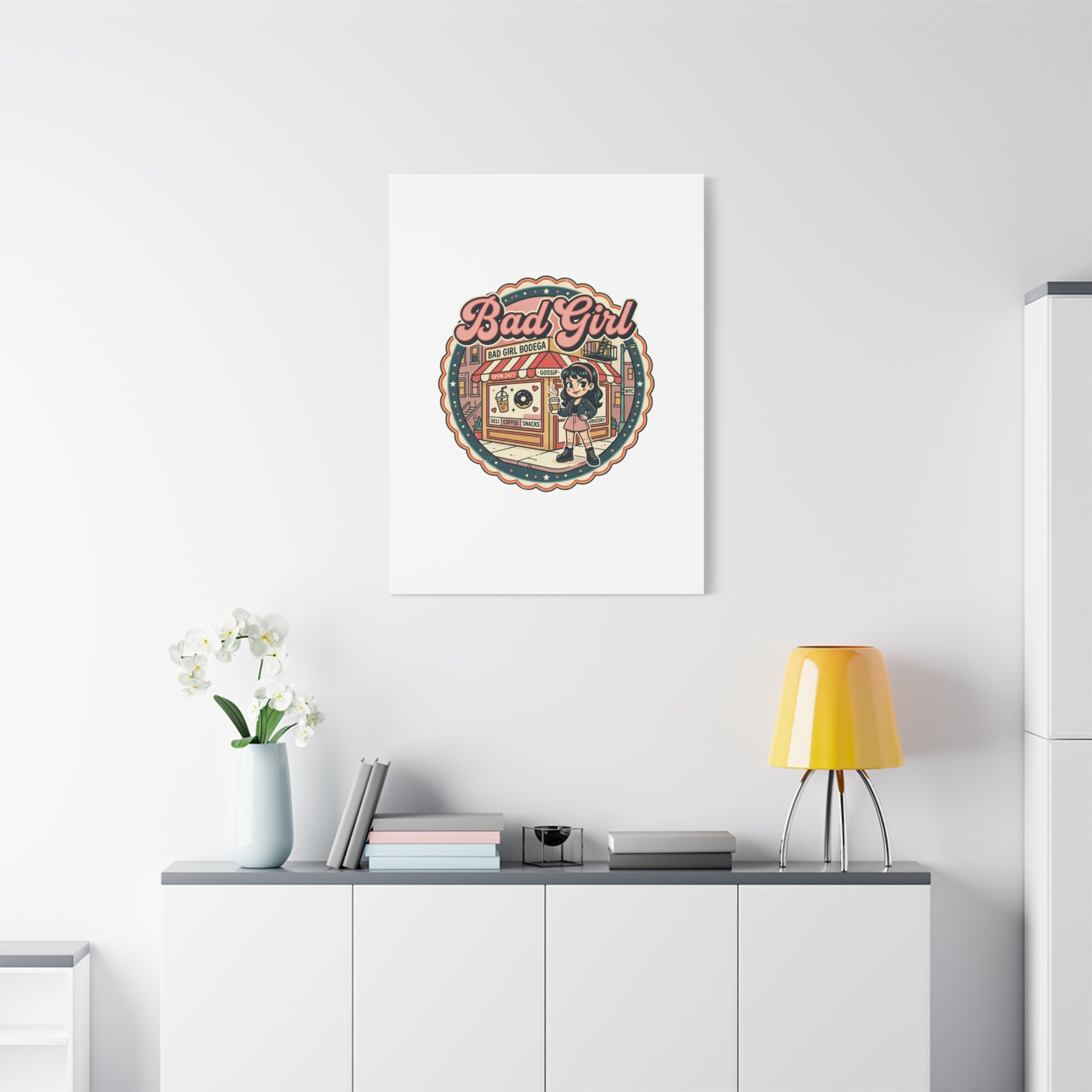 Bad Girl Bodega Canvas Print | Bodega, NYC, Y2K Corner Store Art