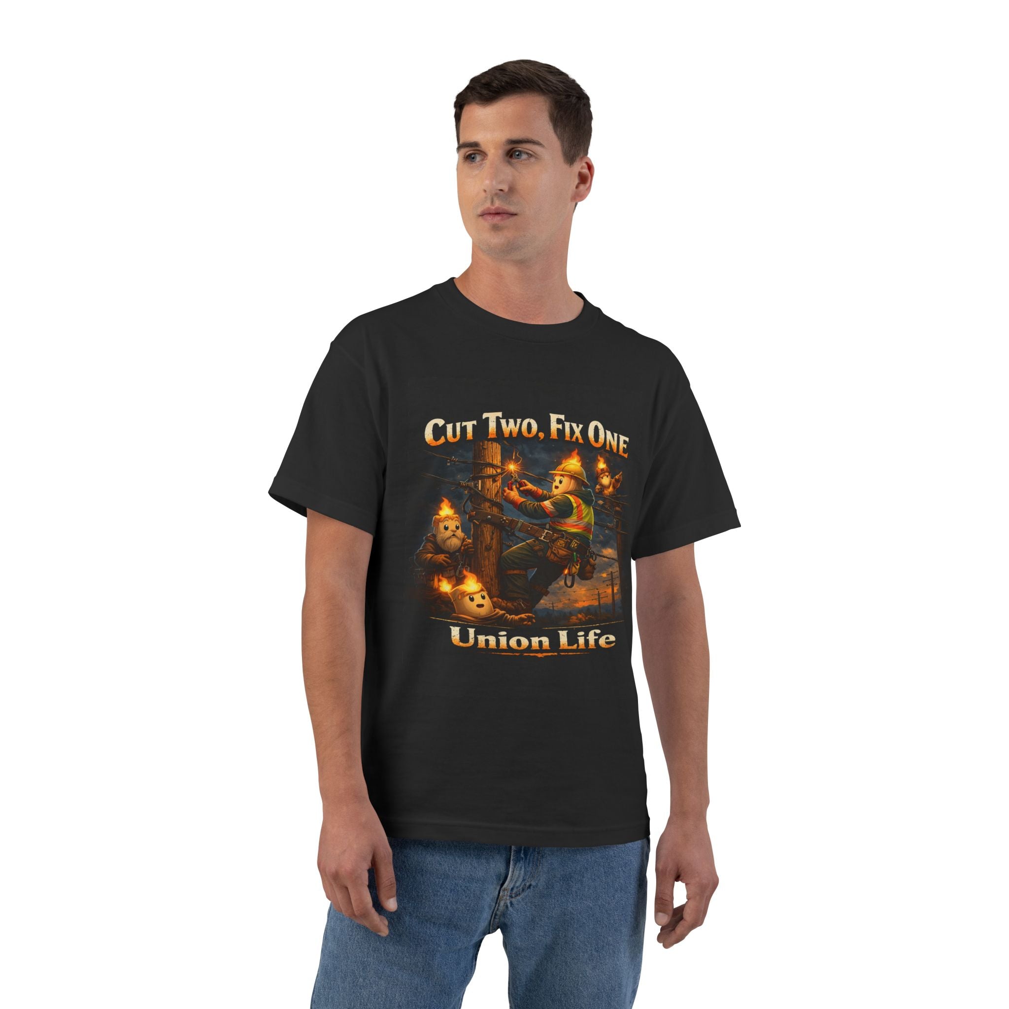 Union Life T-Shirt – "Cut Two, Fix One" Halloween Pumpkin Mechanics Tee