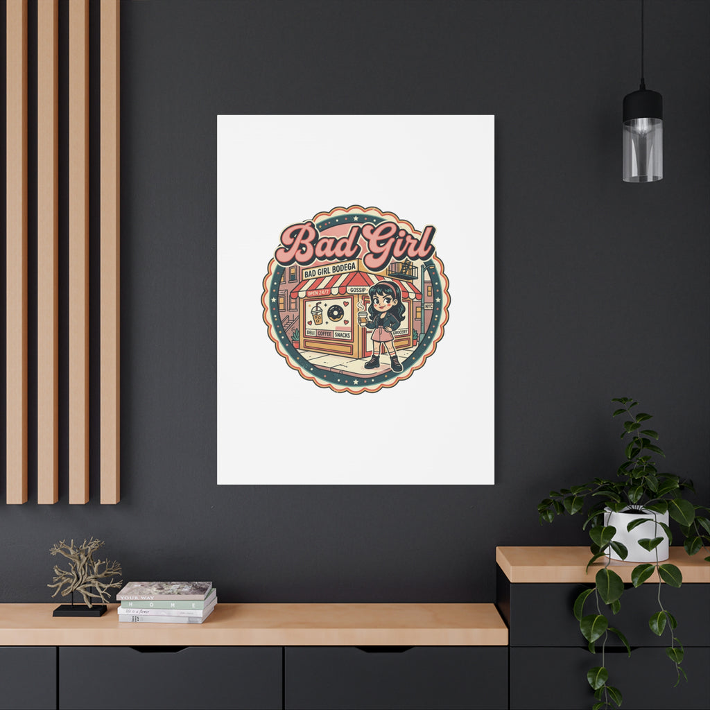 Bad Girl Bodega Canvas Print | Bodega, NYC, Y2K Corner Store Art