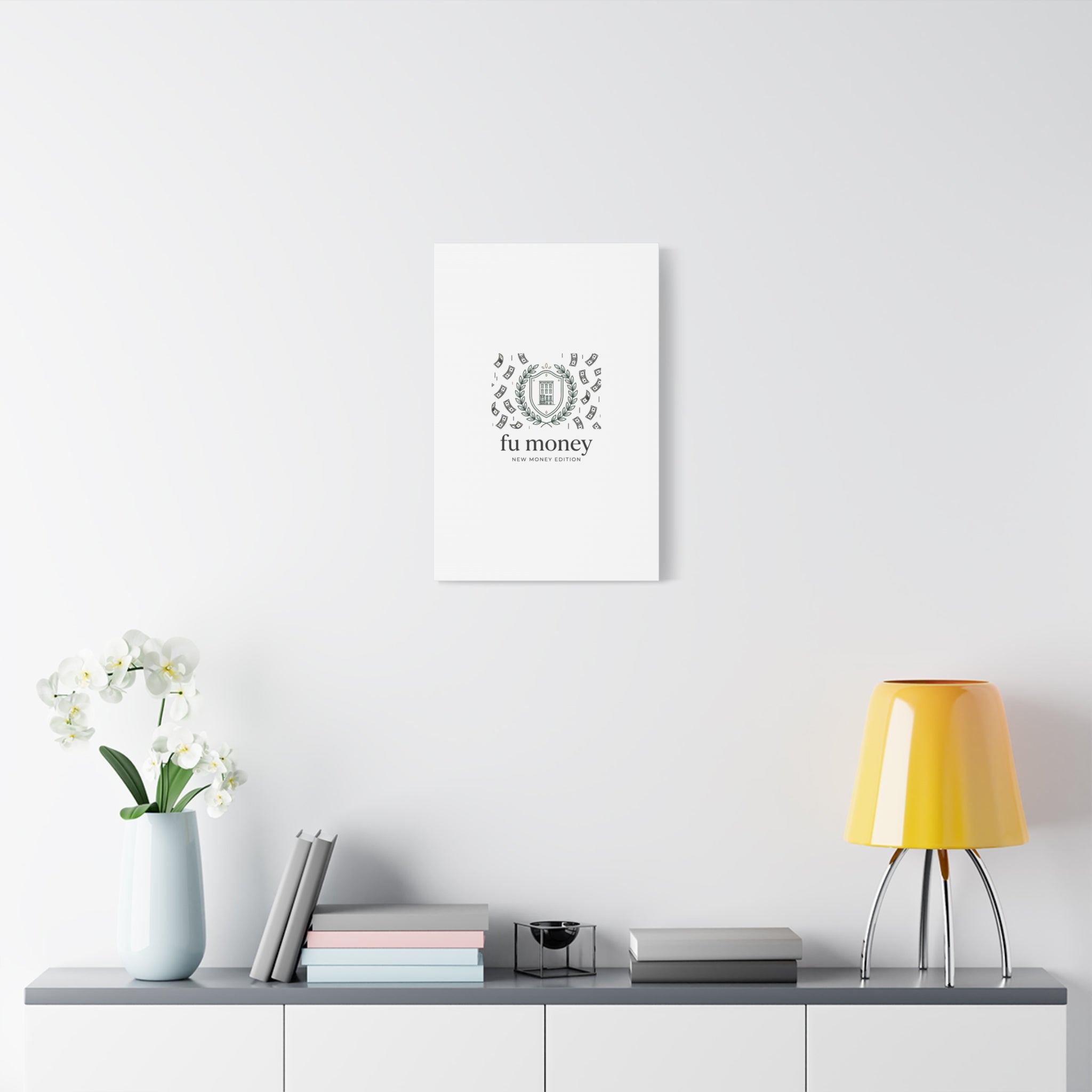 fu money Canvas |New Money Minimalist, Quiet Luxury, Serif Monochrome