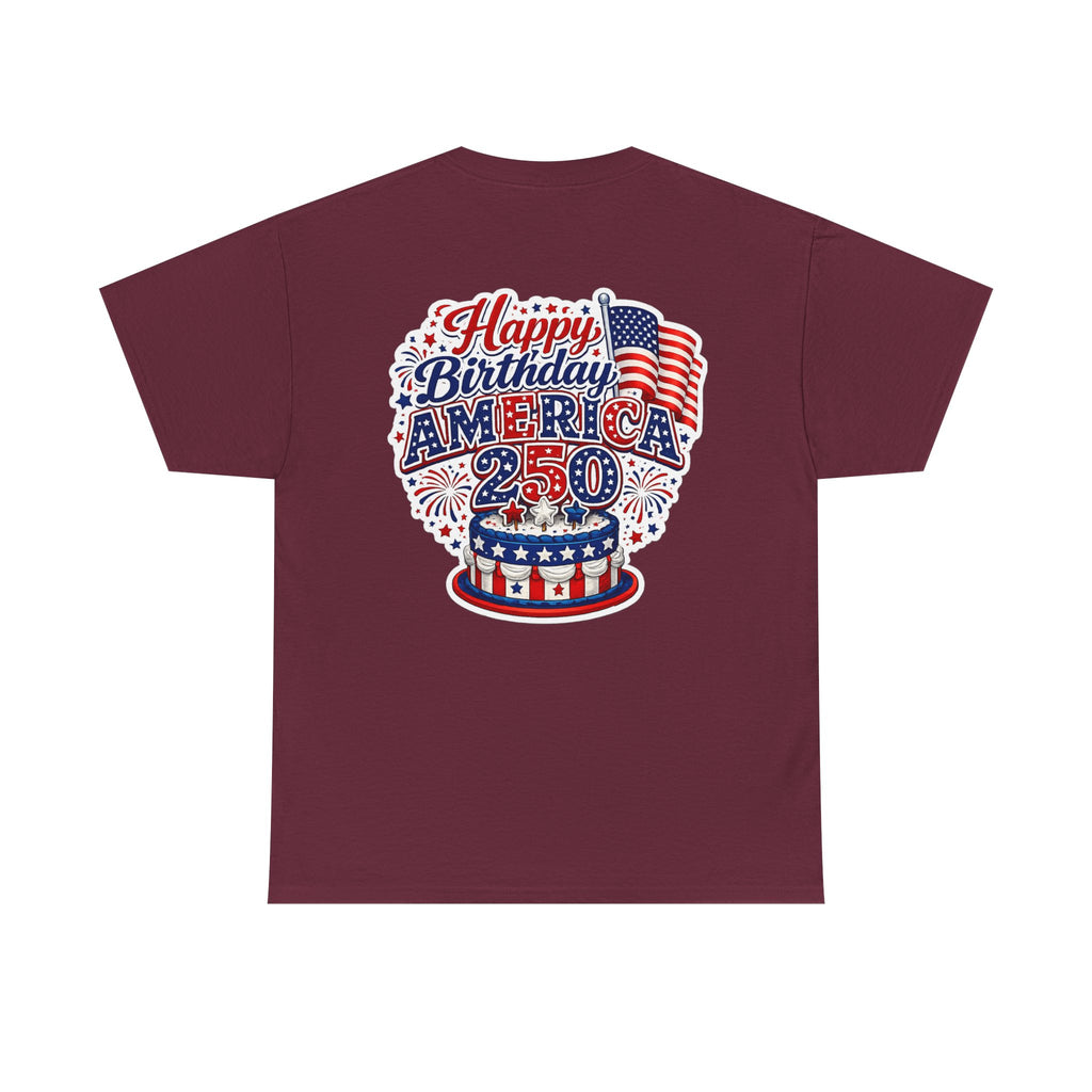 American Flag Hot Air Balloon Tee — "Happy Birthday America 250" Patriotic T-Shirt