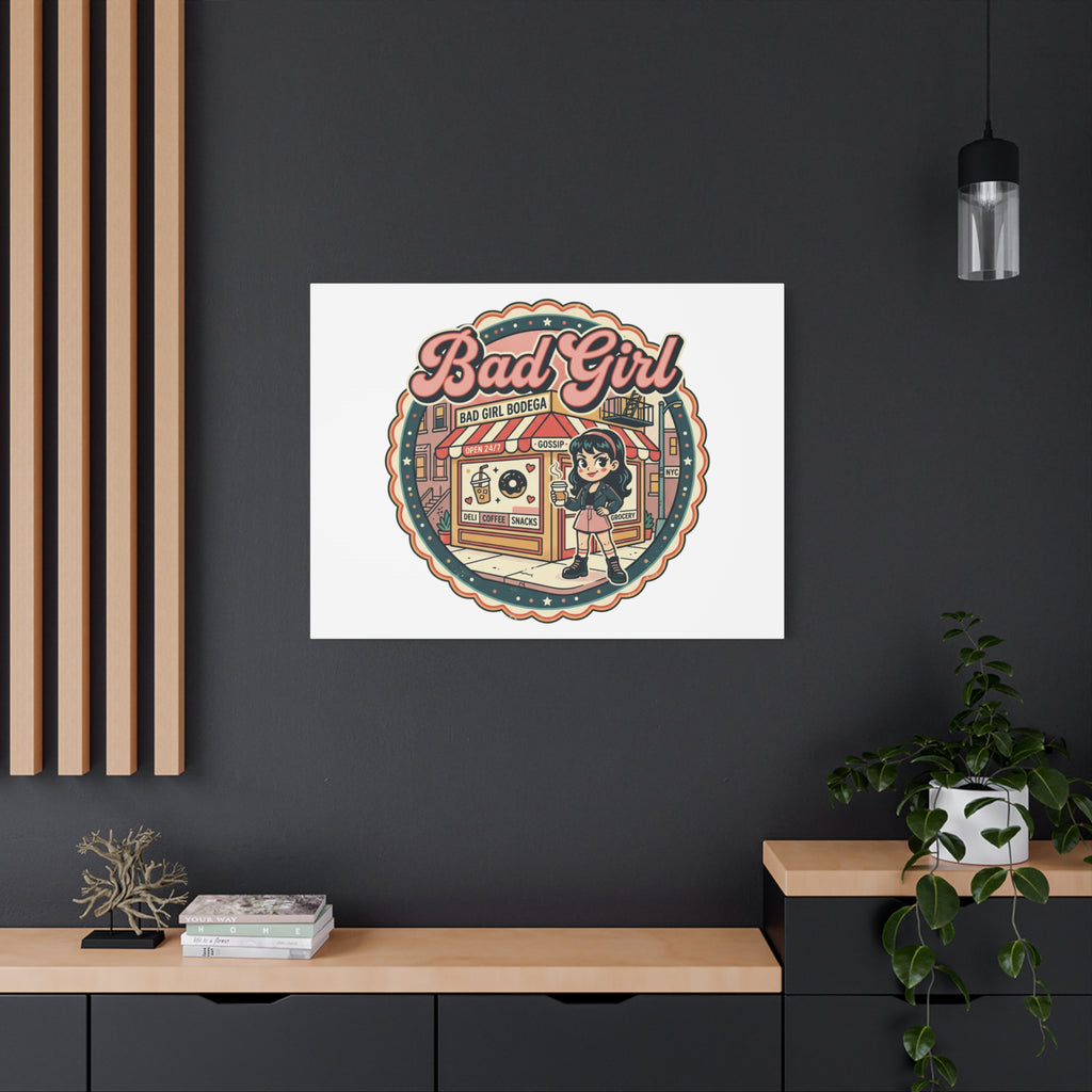 Bad Girl Bodega Canvas Print | Bodega, NYC, Y2K Corner Store Art