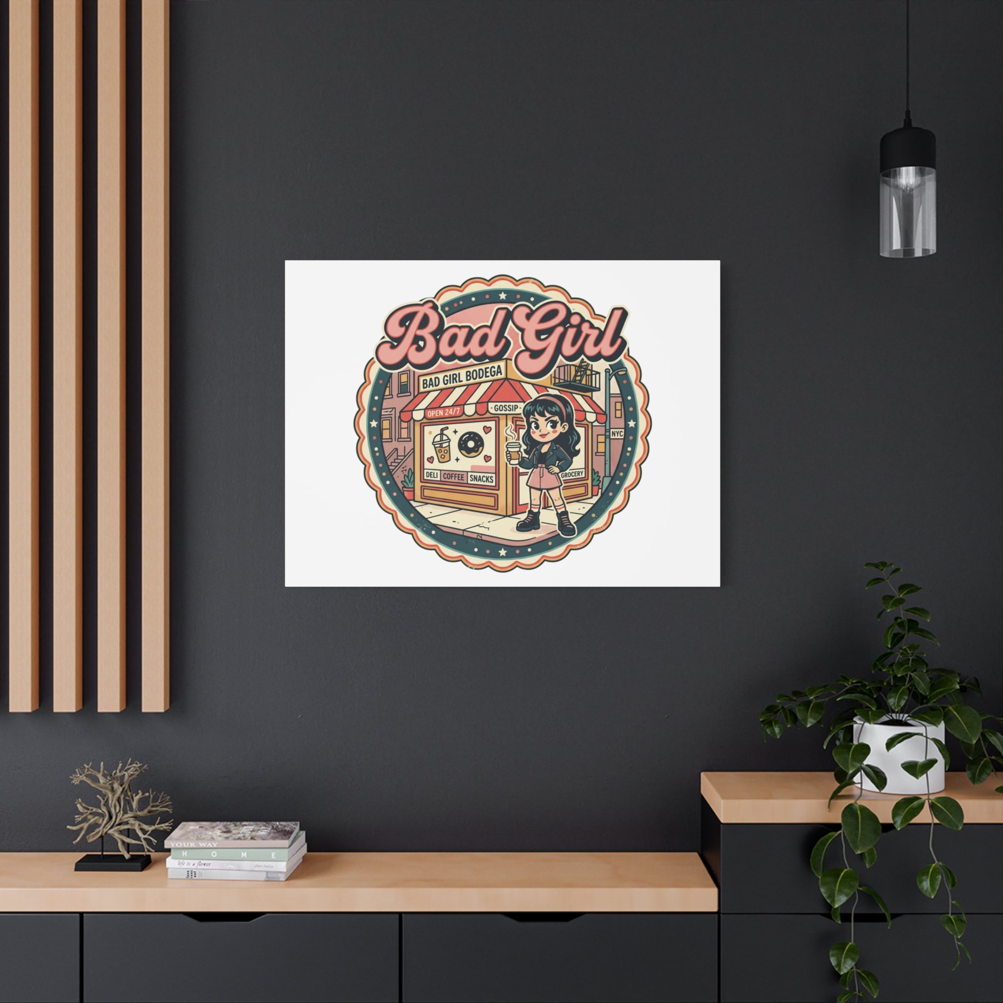 Bad Girl Bodega Canvas Print | Bodega, NYC, Y2K Corner Store Art