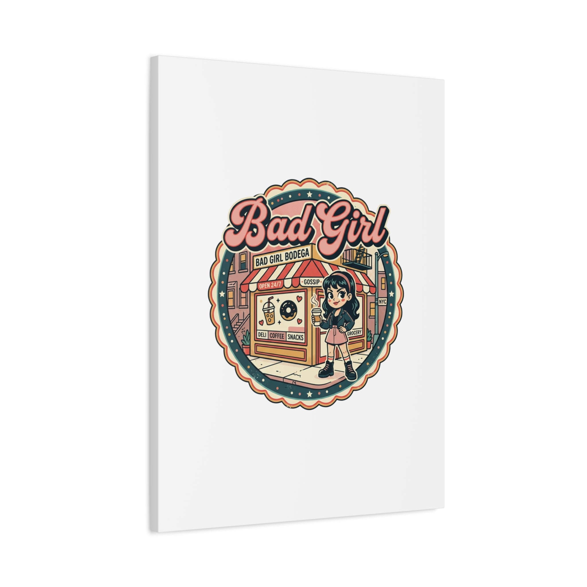 Bad Girl Bodega Canvas Print | Bodega, NYC, Y2K Corner Store Art