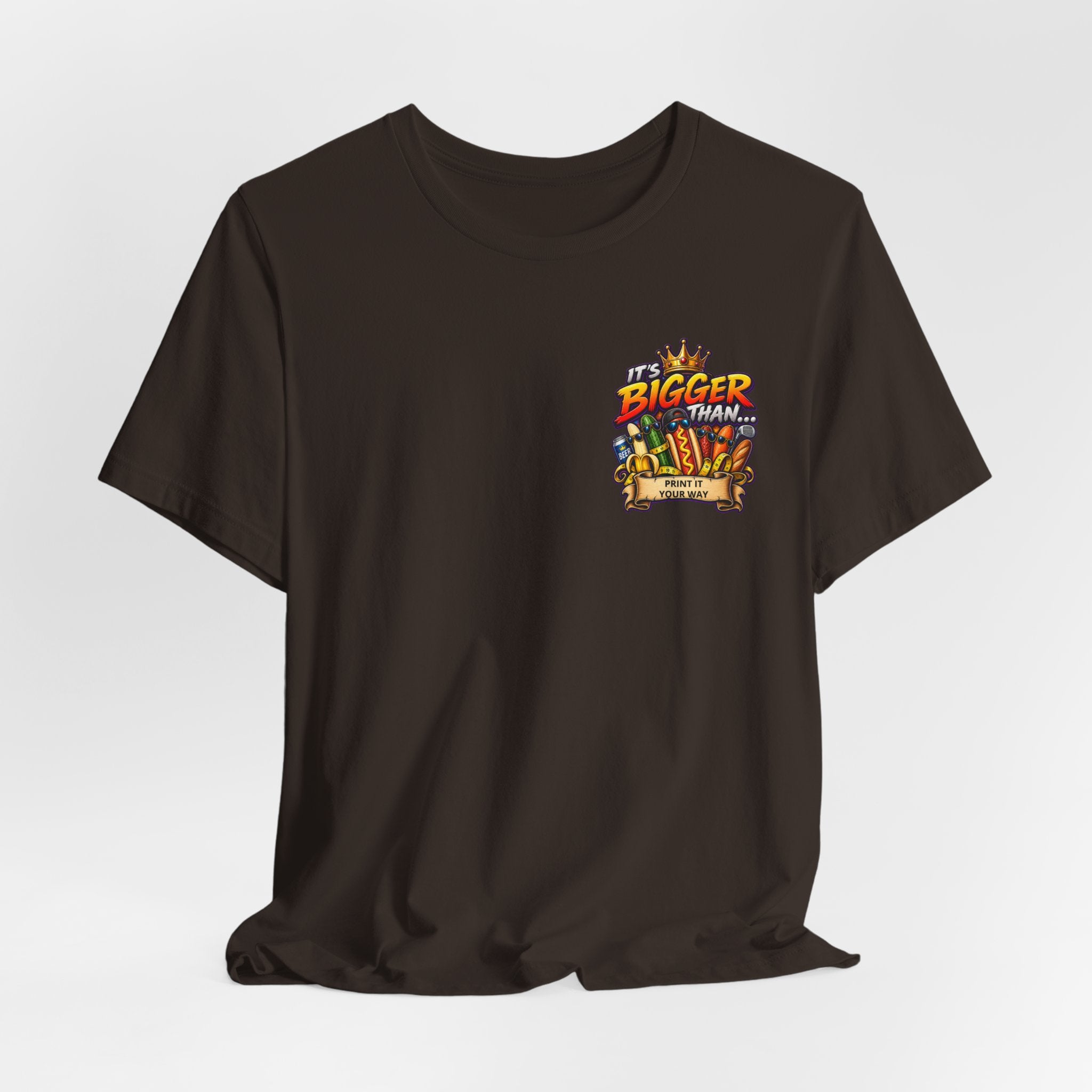 T-Shirt — "It's Bigger Than..." Retro Hot Dog & Snacks Graphic Tee