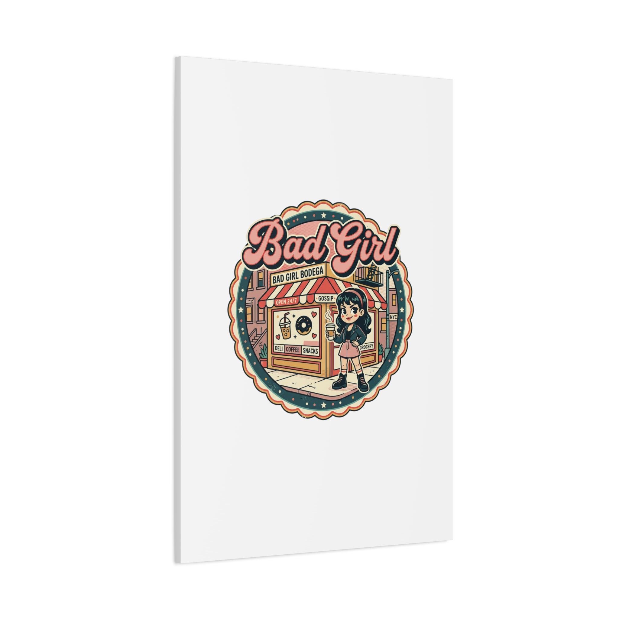 Bad Girl Bodega Canvas Print | Bodega, NYC, Y2K Corner Store Art