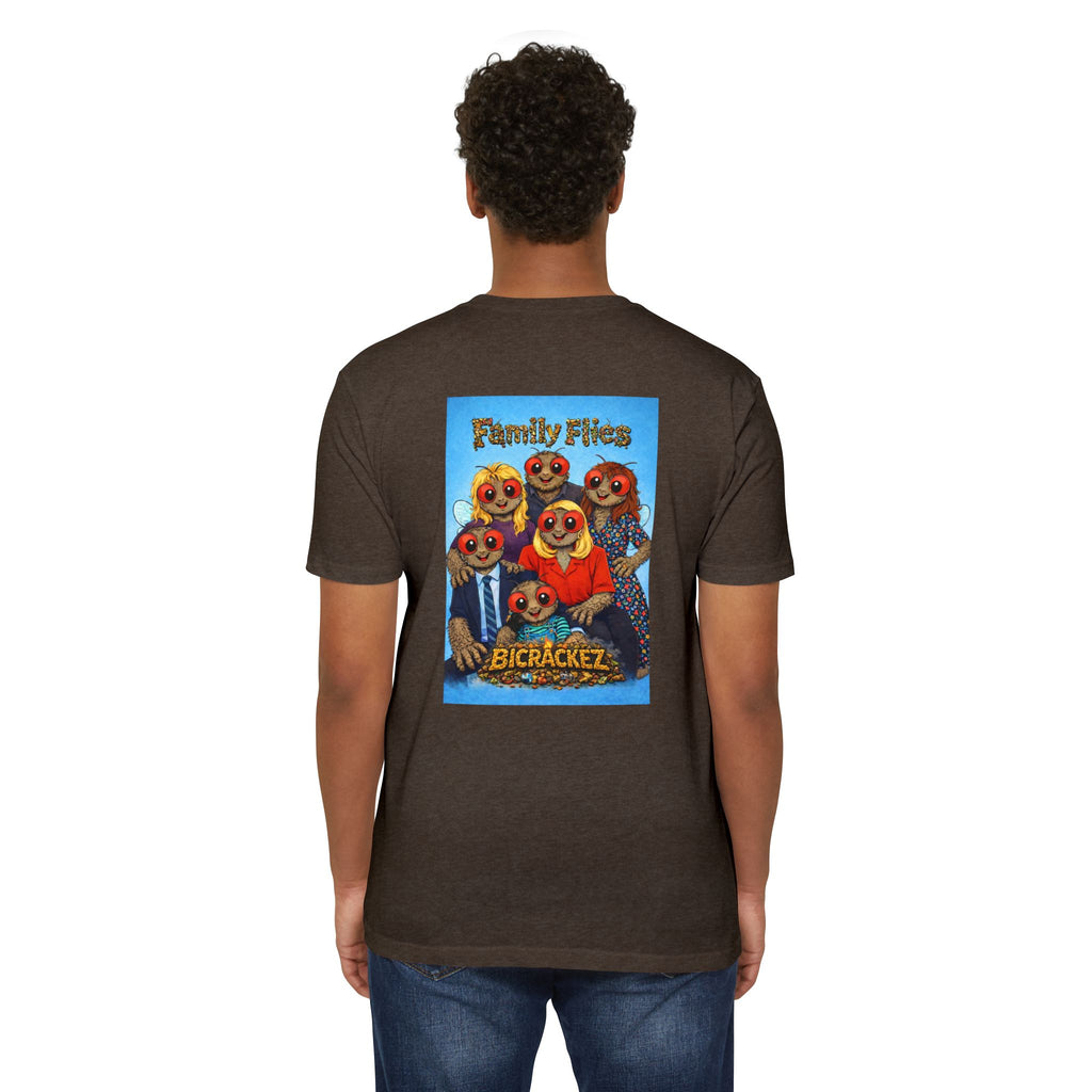 Family Flies Graphic T-Shirt — "Bicracketz" Retro Cartoon Tee