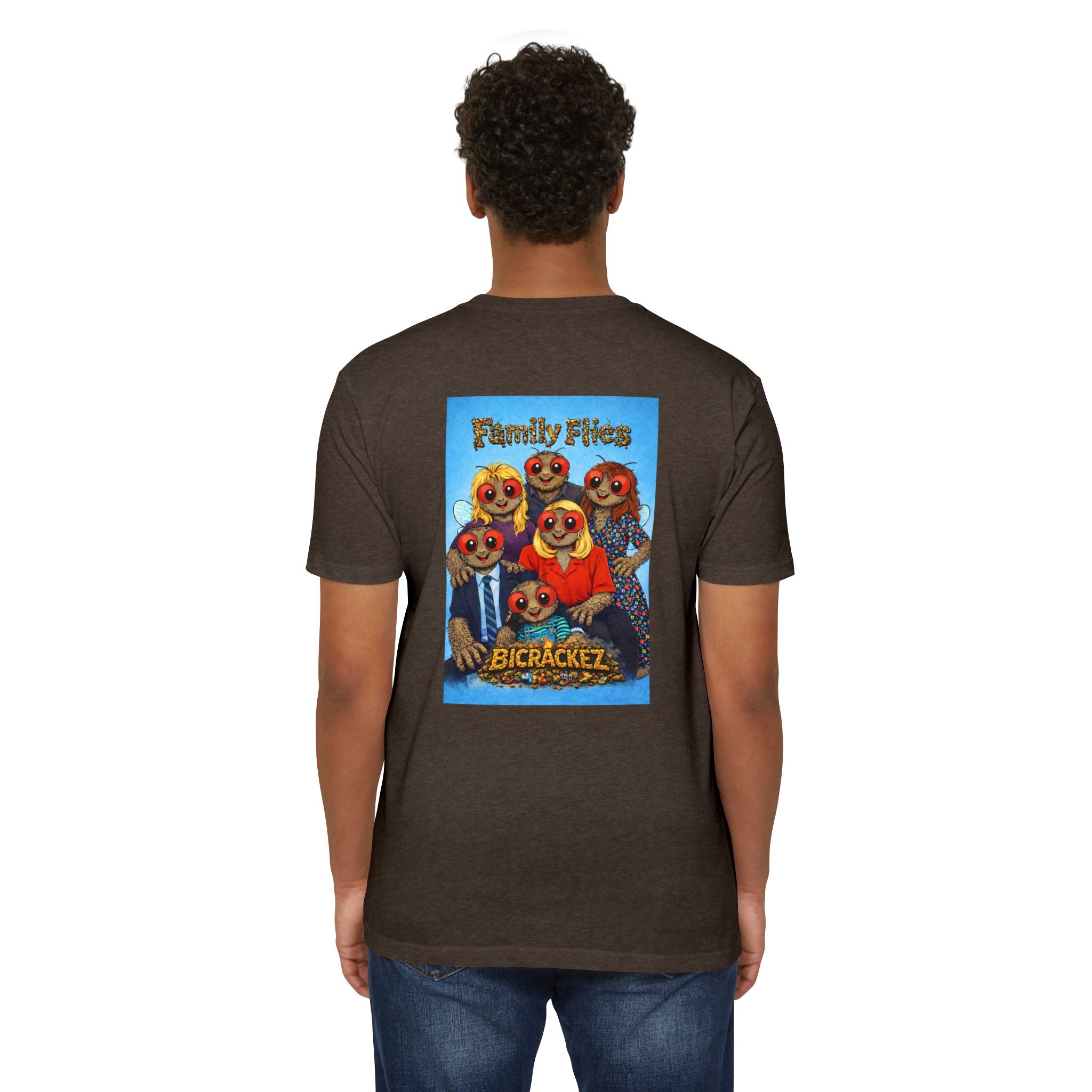 Family Flies Graphic T-Shirt — "Bicracketz" Retro Cartoon Tee
